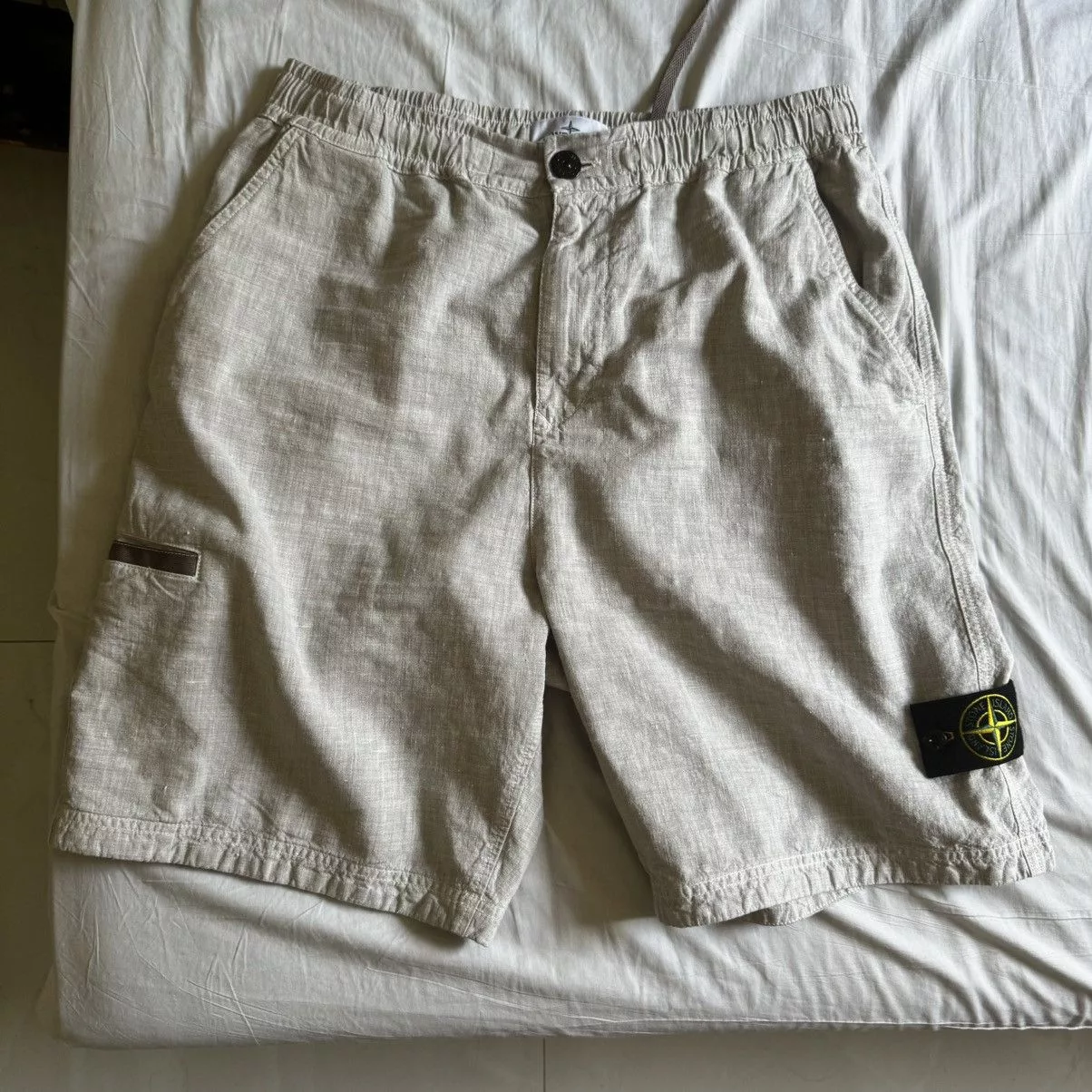 Stone Island Shorts linen shorts Stone Island Gray