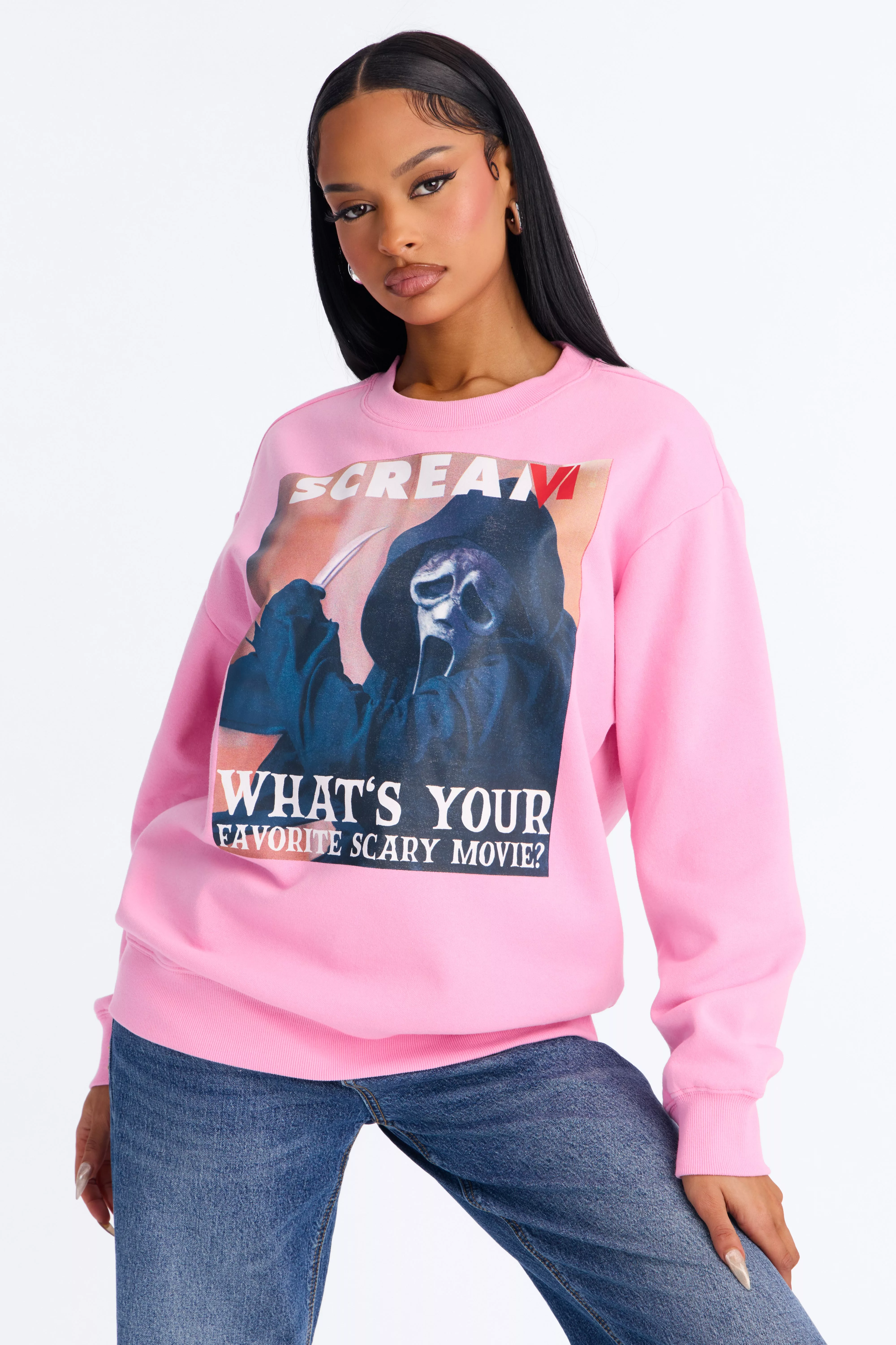 Scream Crew Sweatshirt - Pink