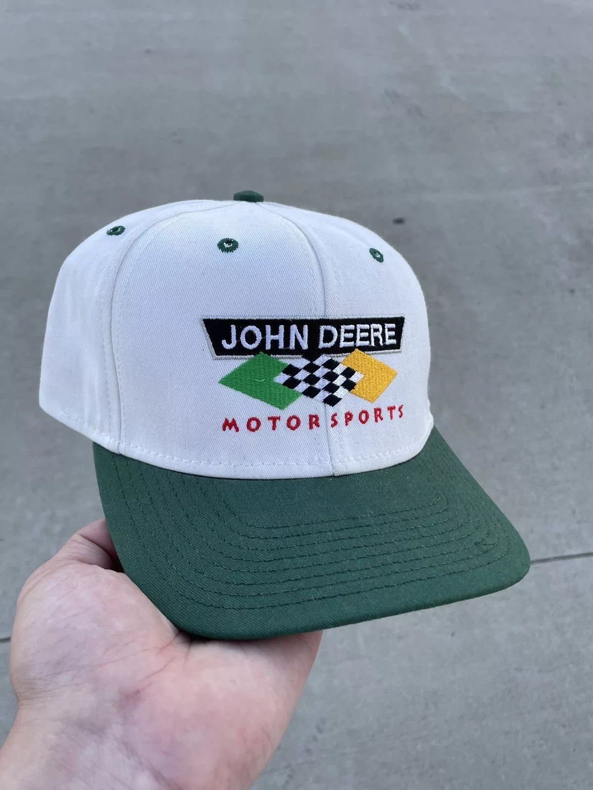 John Deere Hats John Deere × NASCAR × Vintage Vintage John Deere Motorsports Snapback Hat Green