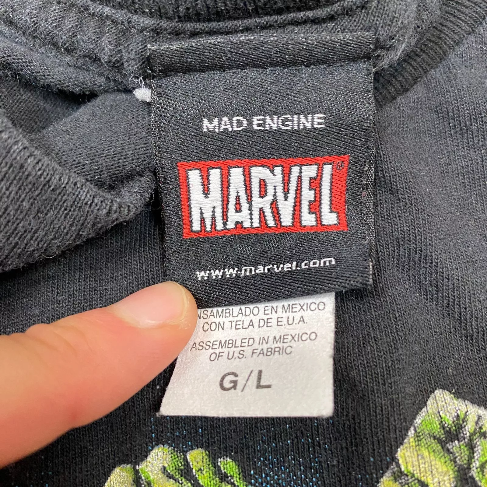 Mad Engine Short Sleeve T Shirts Mad Engine × Marvel Comics × Vintage Vintage Y2K Marvel Comics Mad Engine T Shirt Men's L Black