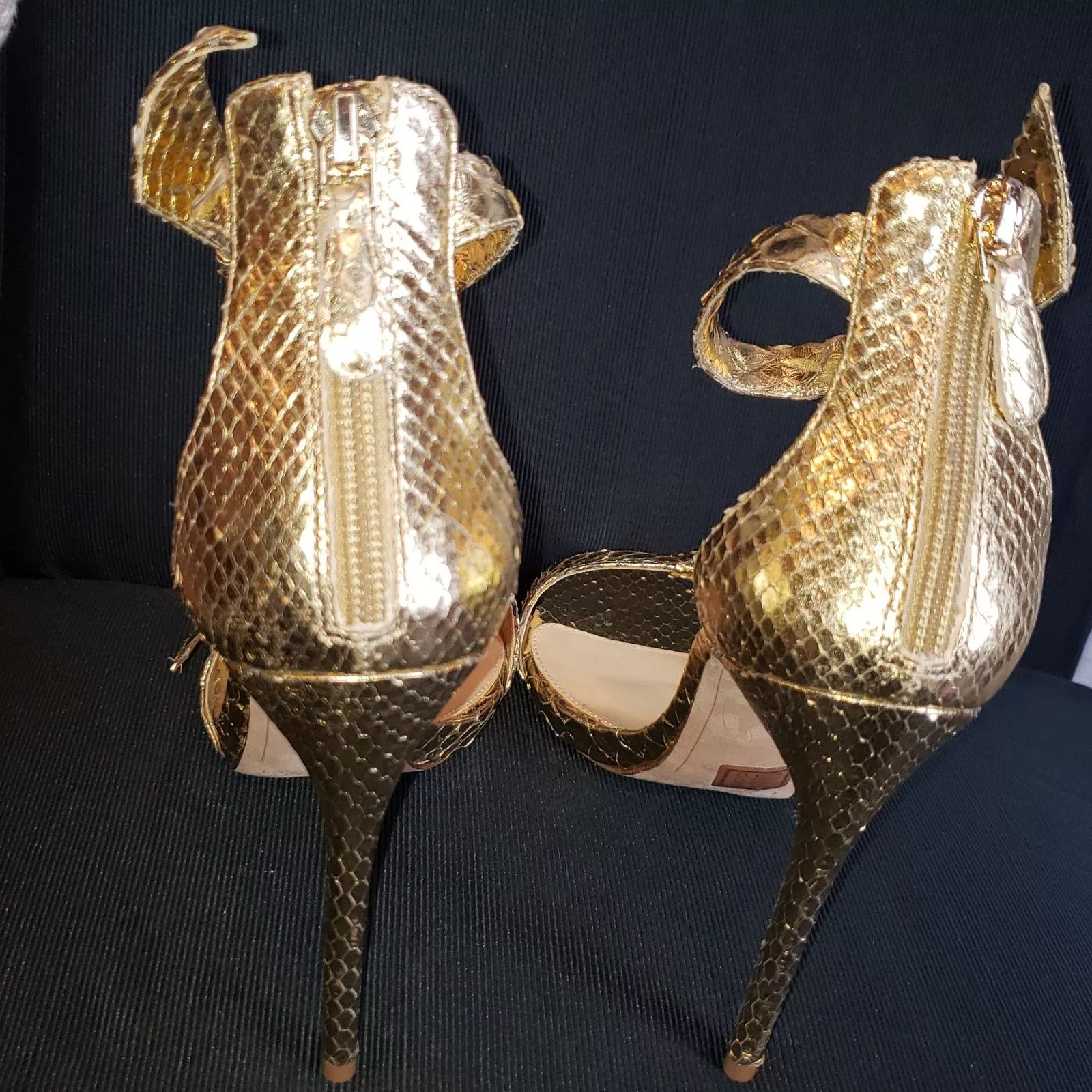 Alexandre Birman Heels $795 List Alexandre Birman Gold toned python spike heels