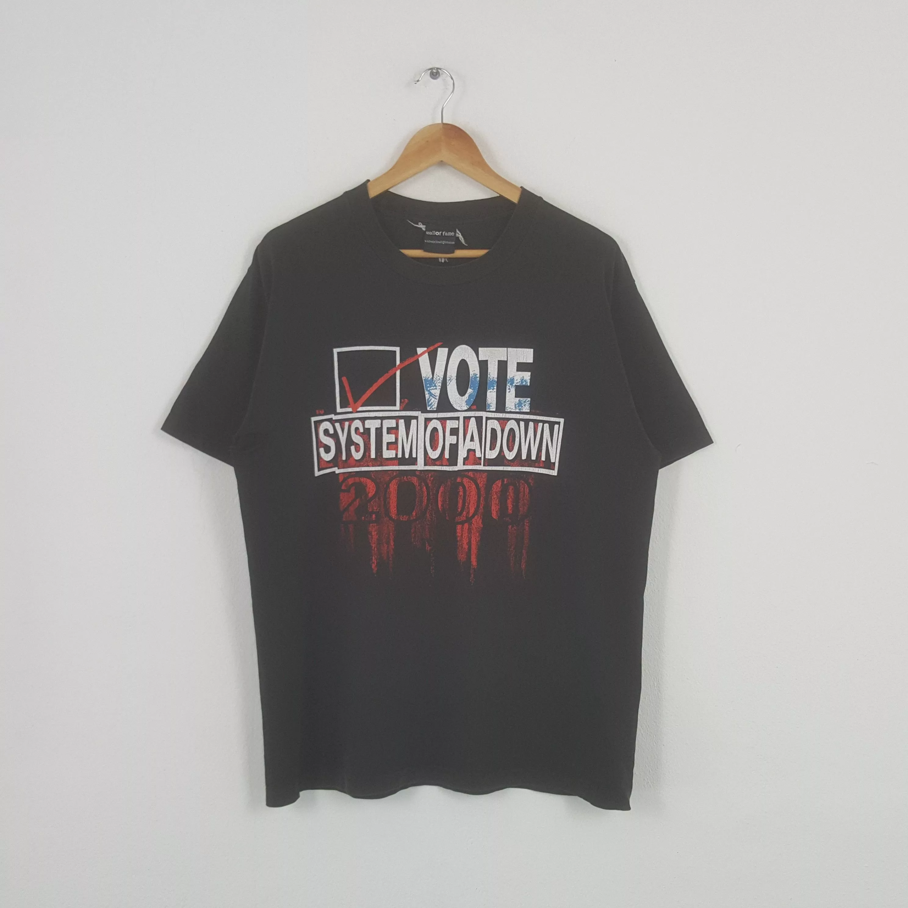 Band Tees Short Sleeve T Shirts Band Tees × Vintage Vintage System Of A Down American Rock Metal Band Y2K Tshirt Black