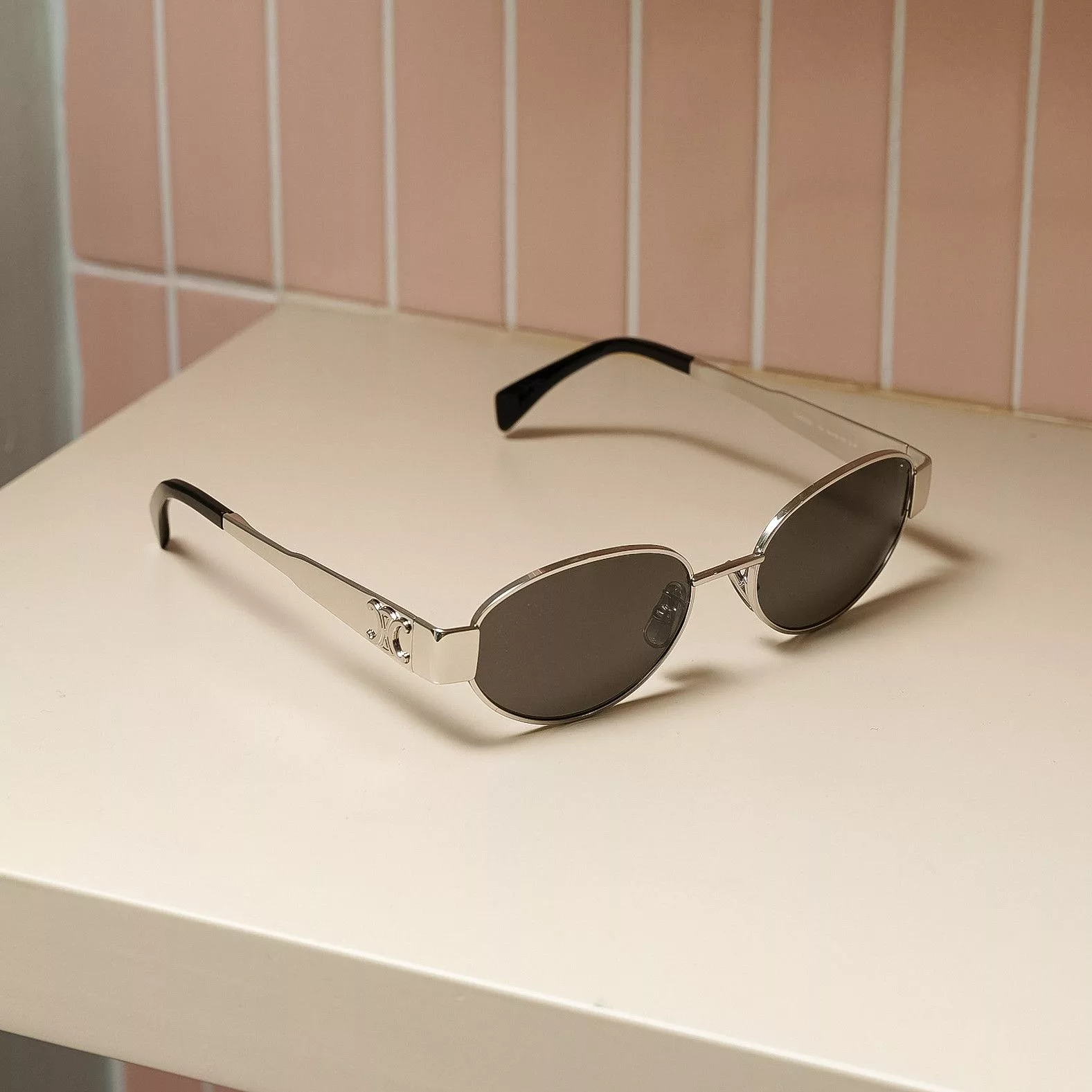 Celine Glasses CELINE Triomphe Metal SILVER