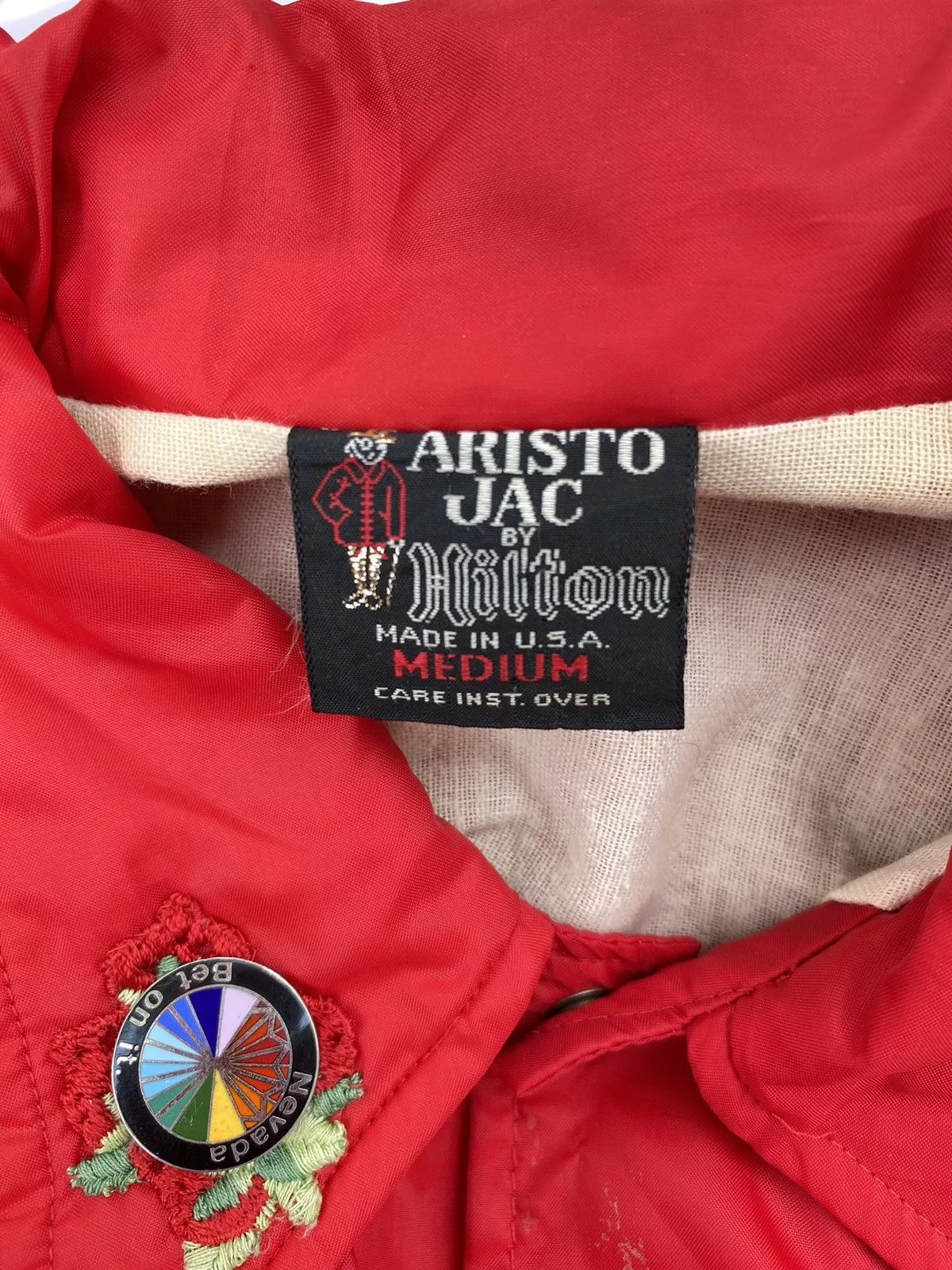 Vintage Light Jackets Vintage red nylon patch jacket