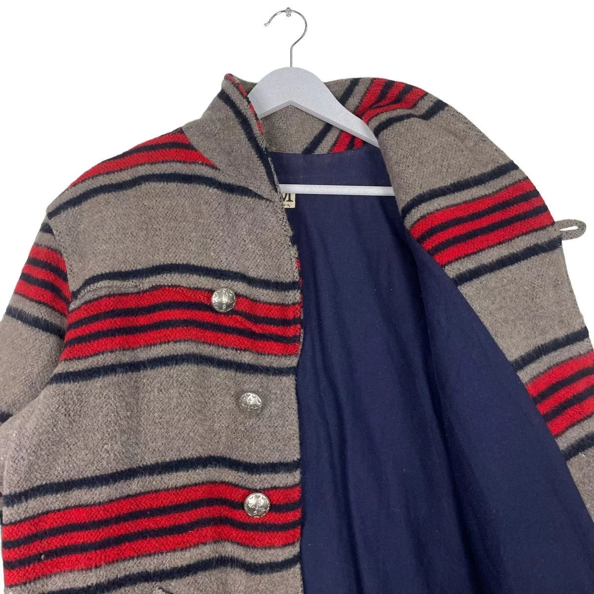 Designer Light Jackets Designer × Japanese Brand × Vintage 💥DEPT STRIPED BUTTON WOOL JACKET Brown