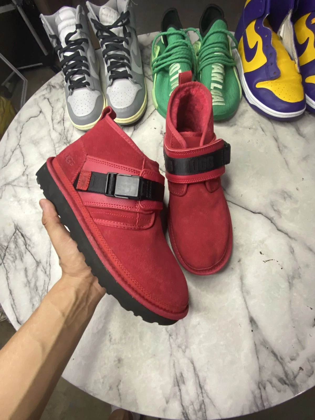 Ugg Hi Top Sneakers UGG strap boot red new