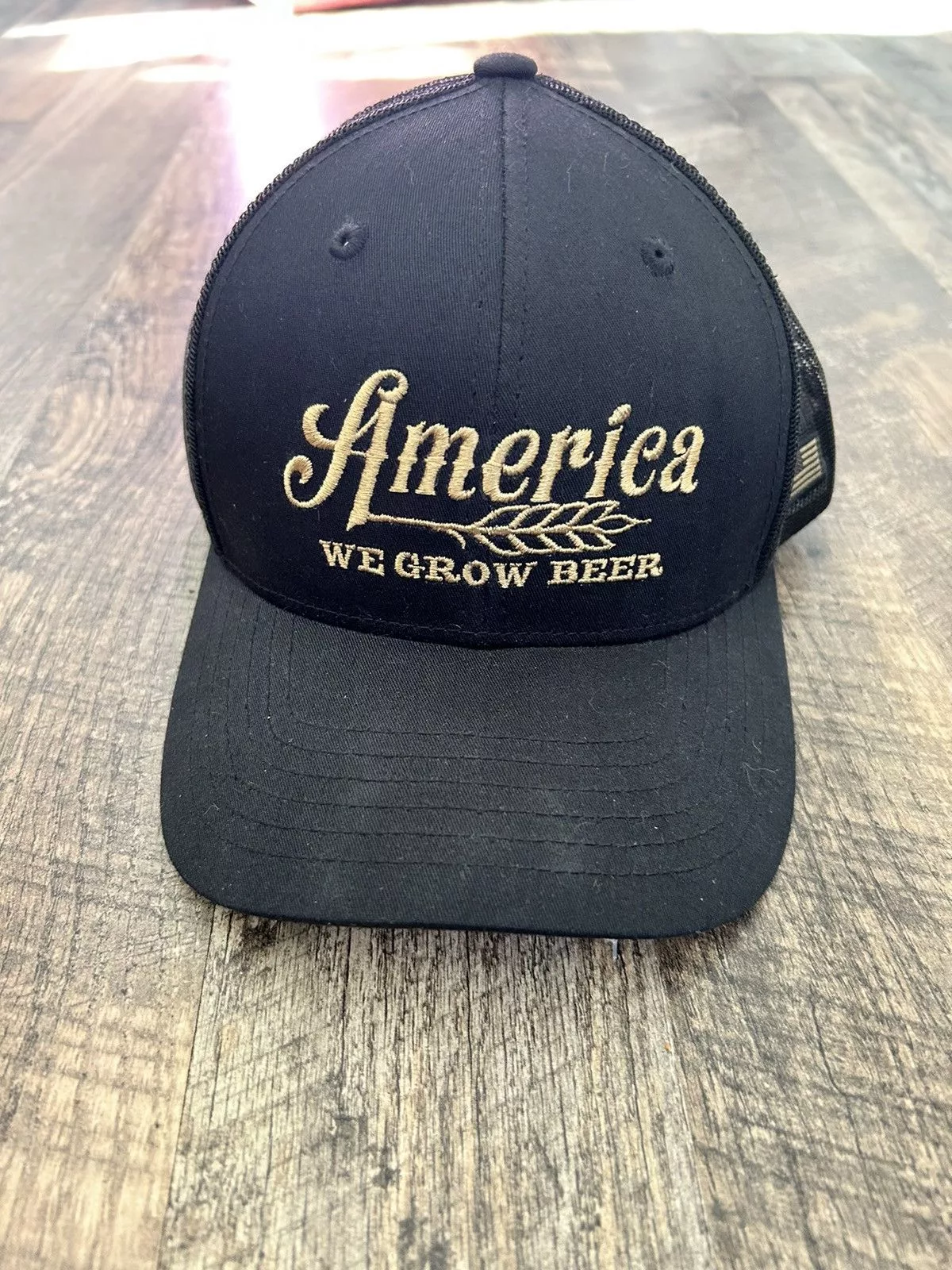 Other Hats Other america black beer hat Vintage