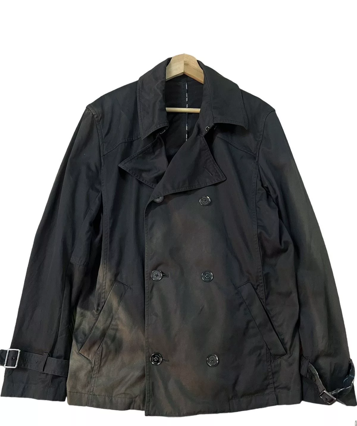 Burberry Light Jackets Burberry × Burberry Prorsum × Designer BURBERRY BLUE LABEL DOUBLE BREAST COAT JACKET Black