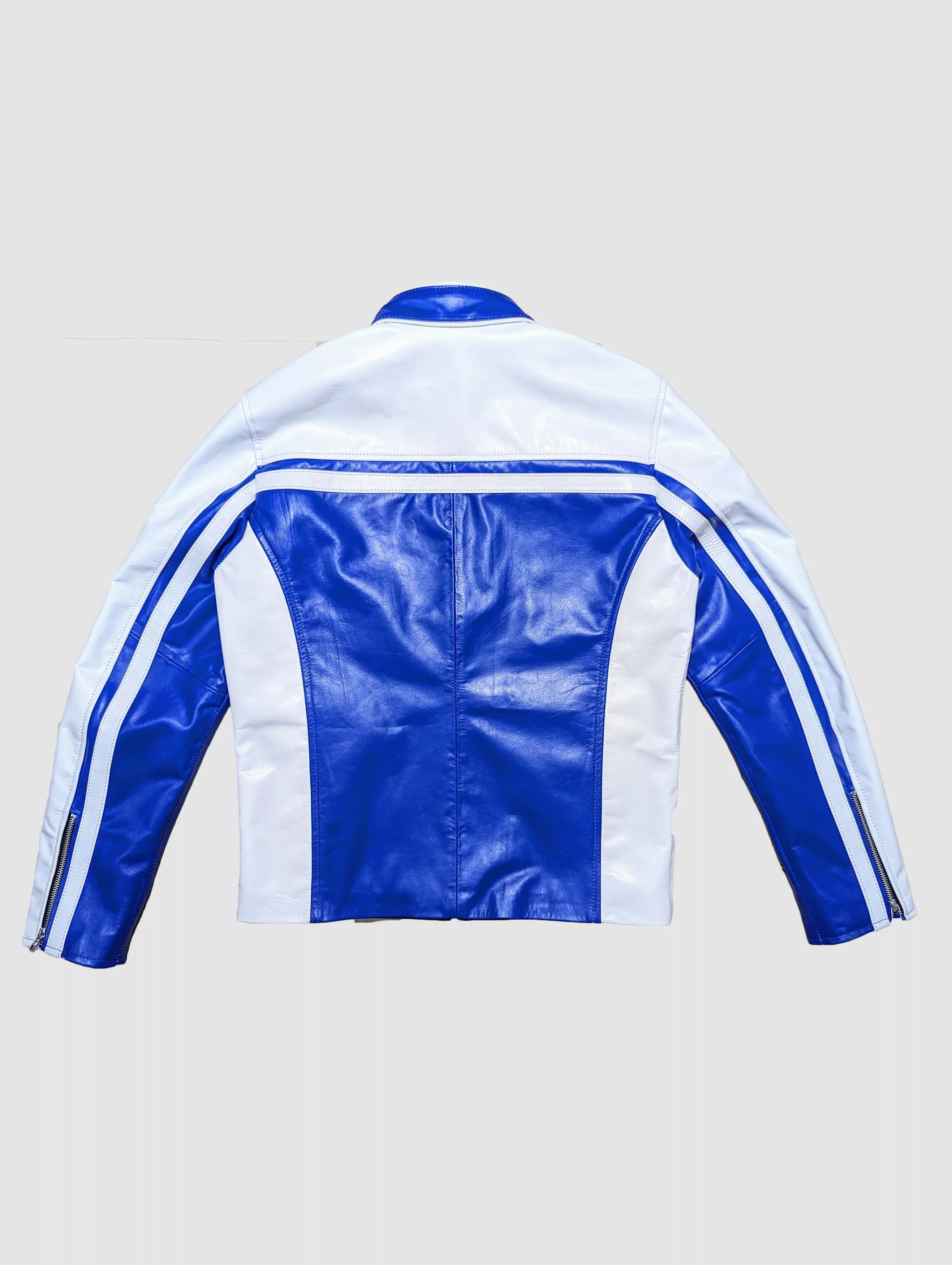Genuine Leather Leather Jackets Genuine Leather Men's Fashion Leather Jacket Streetwear Blue Vintage