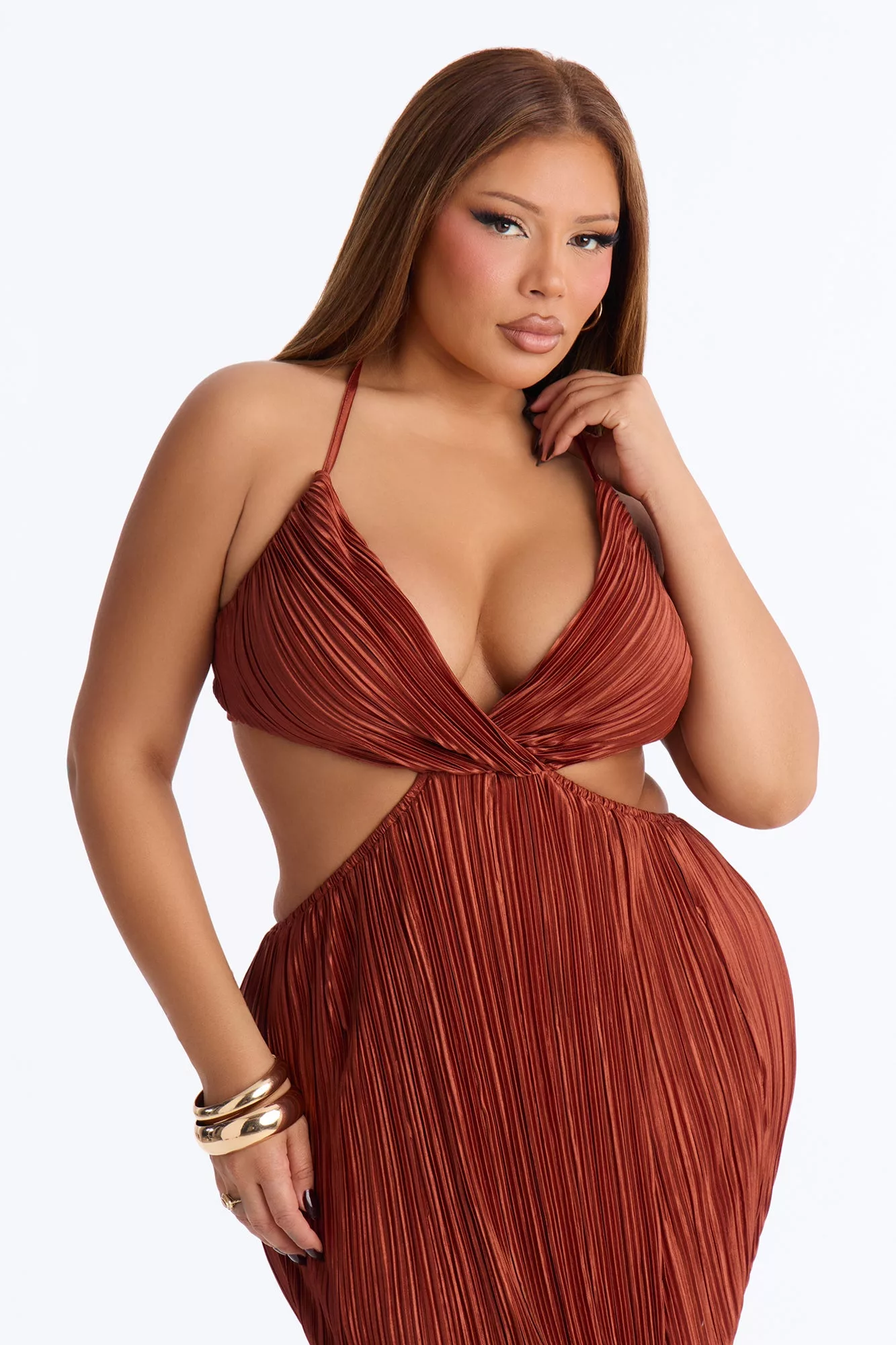 Keep Up Maxi Dress - Marsala