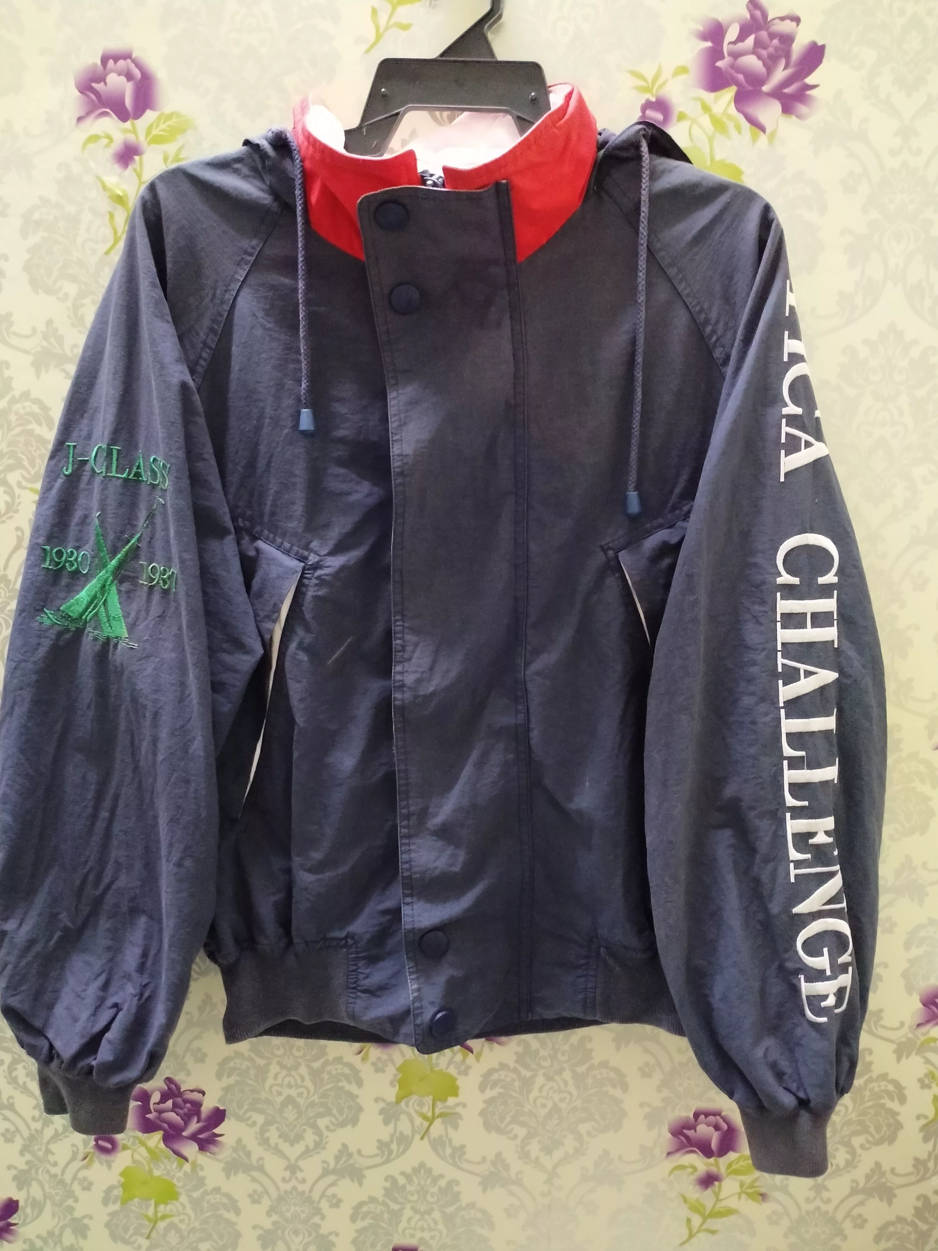 Nautica Light Jackets Nautica × Vintage NAUTICA J-GLASS VINTAGE JACKET HOODIE Blue