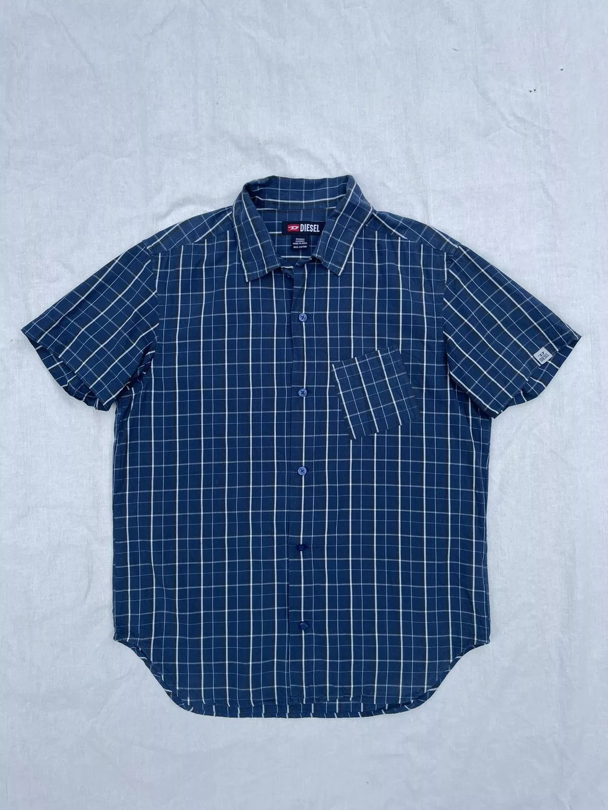 Diesel Shirts Button Ups Diesel × Vintage Vintage Diesel Short Sleeve Shirt Blue