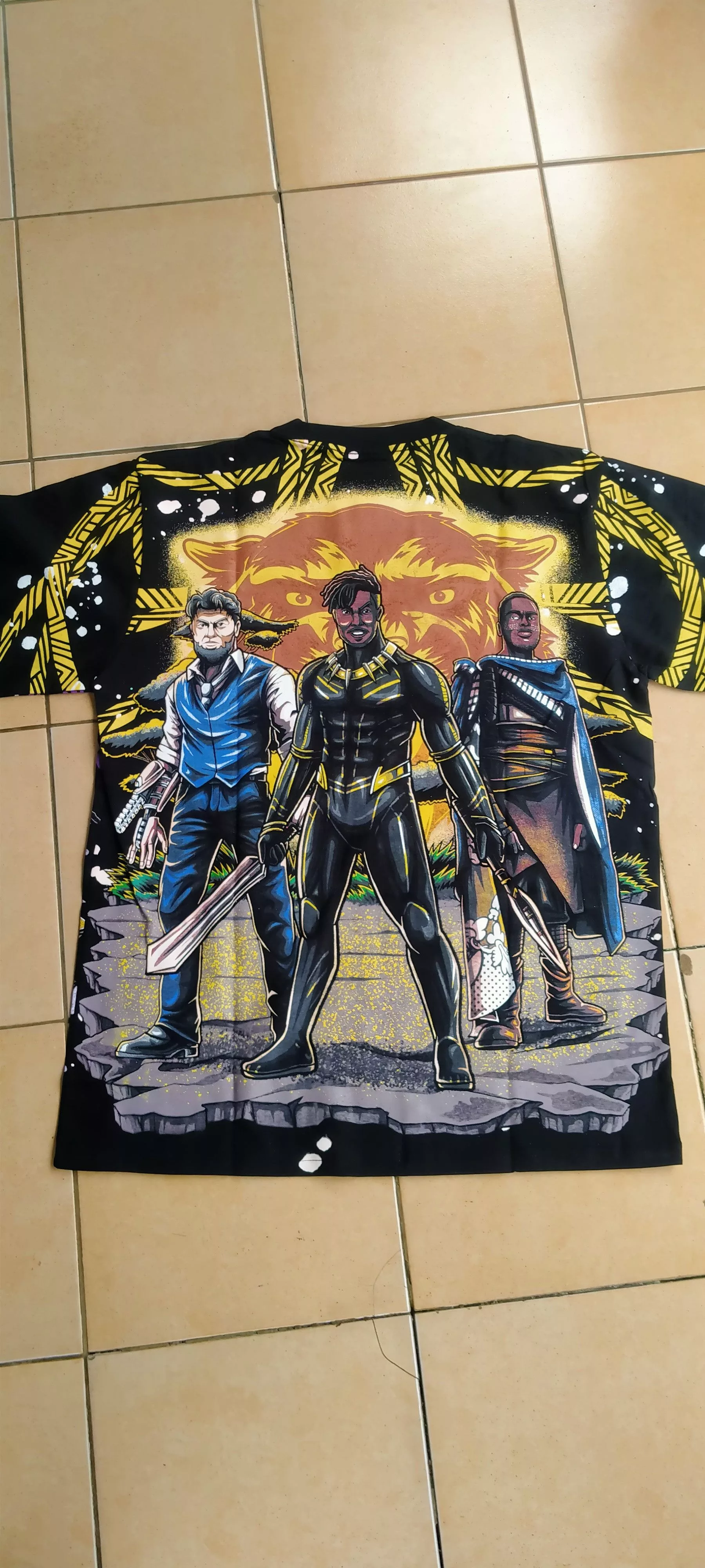 Marvel Comics Short Sleeve T Shirts Marvel Comics × Vintage Black panther