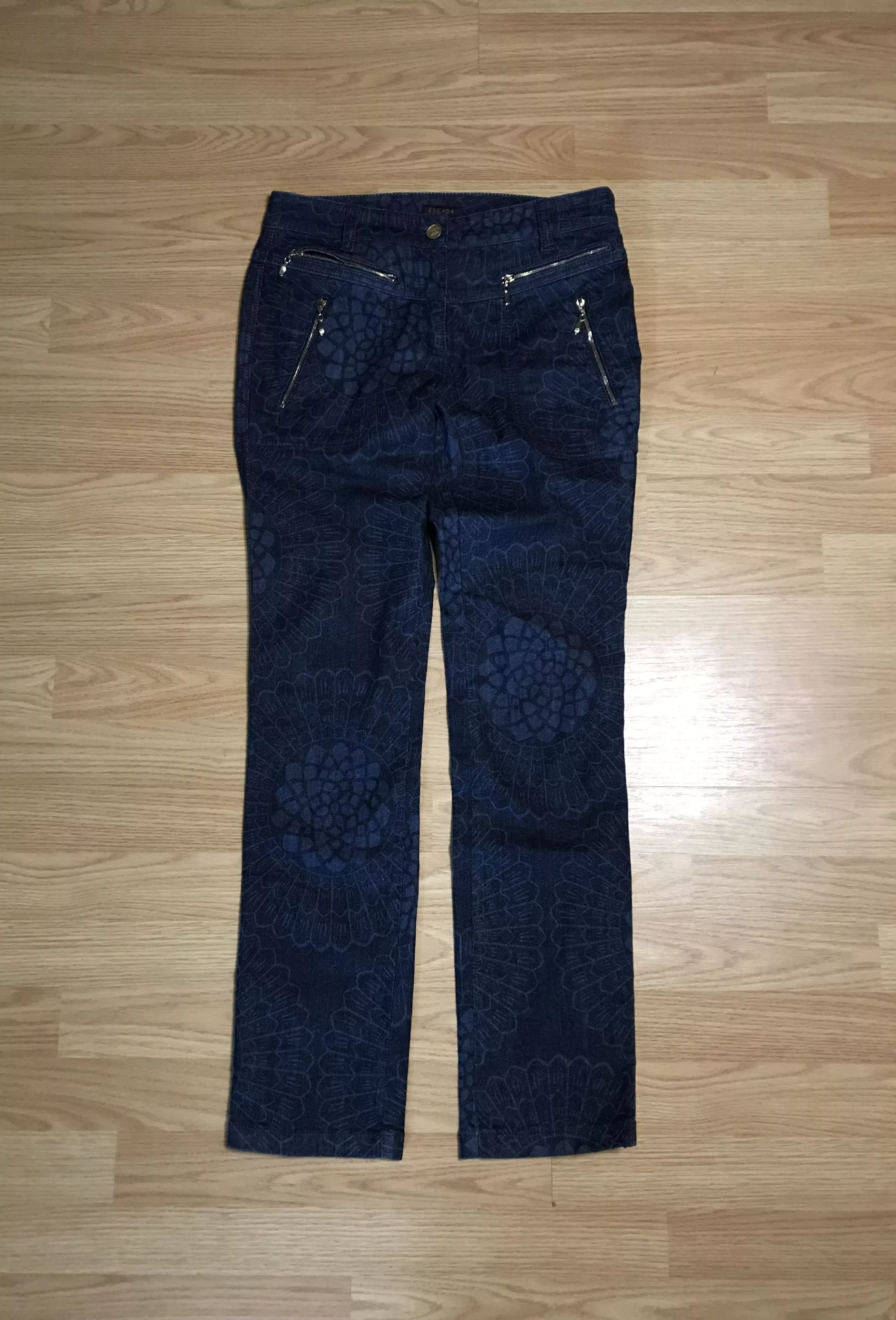 Escada Jeans **Retro Escada Patterned Jeans** Blue Luxury