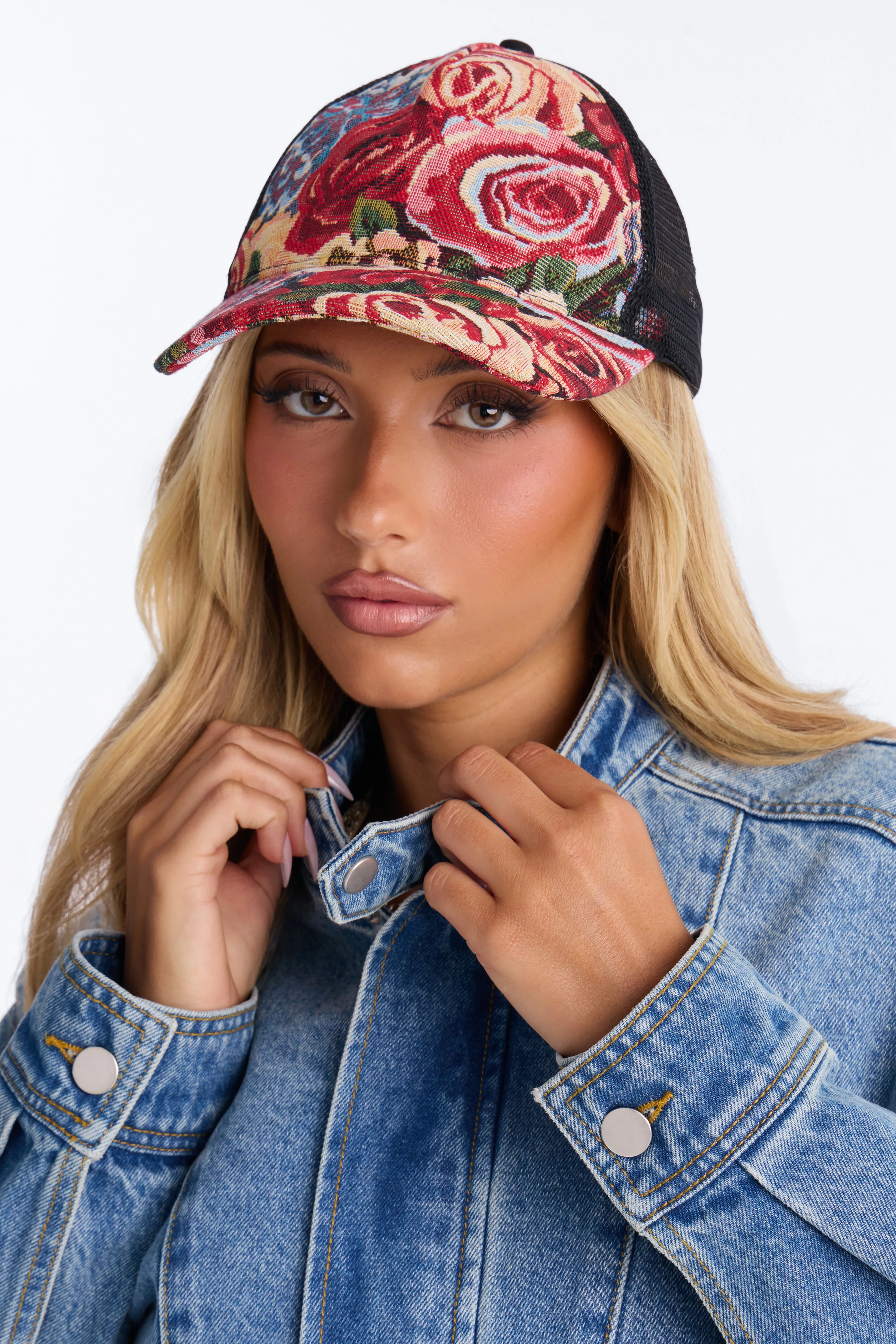 Red Red Roses Trucker Hat - Multi Color