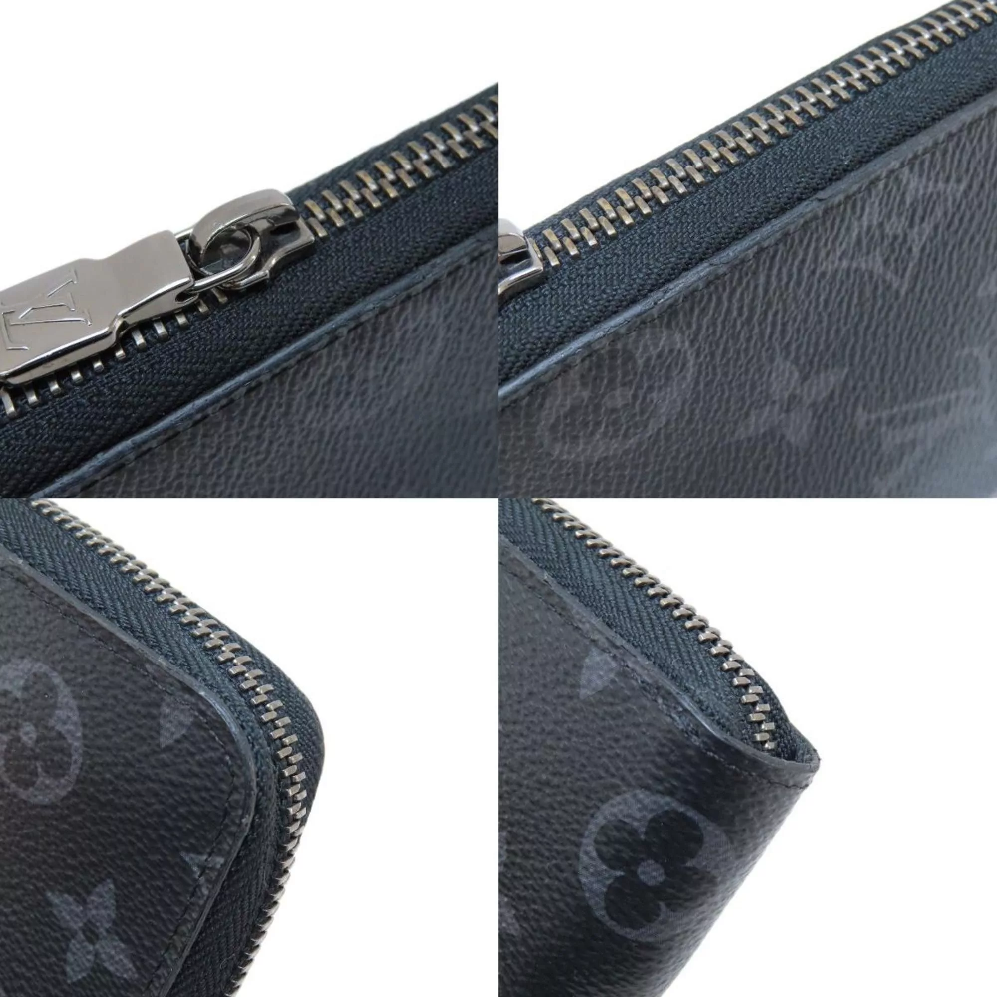 Louis Vuitton Wallets Louis Vuitton M62295 Zippy Wallet Vertical Long Monogram Eclipse Men's Black