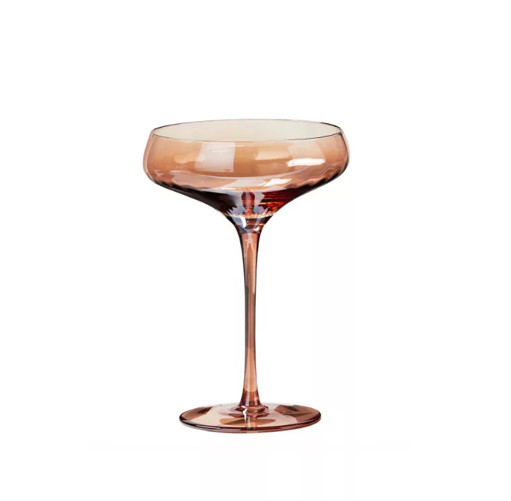 Chelsea Iridscent Optic Coupe Glass Blush