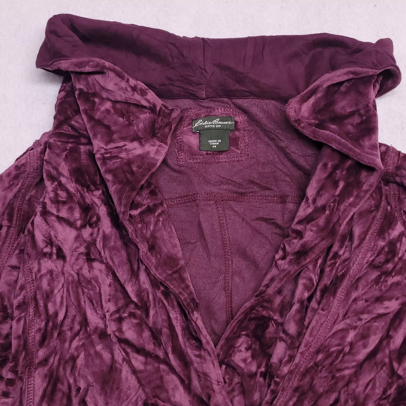 Eddie Bauer Jackets Eddie Bauer Casual Zip Up Long Coat Womens Size XS Purple