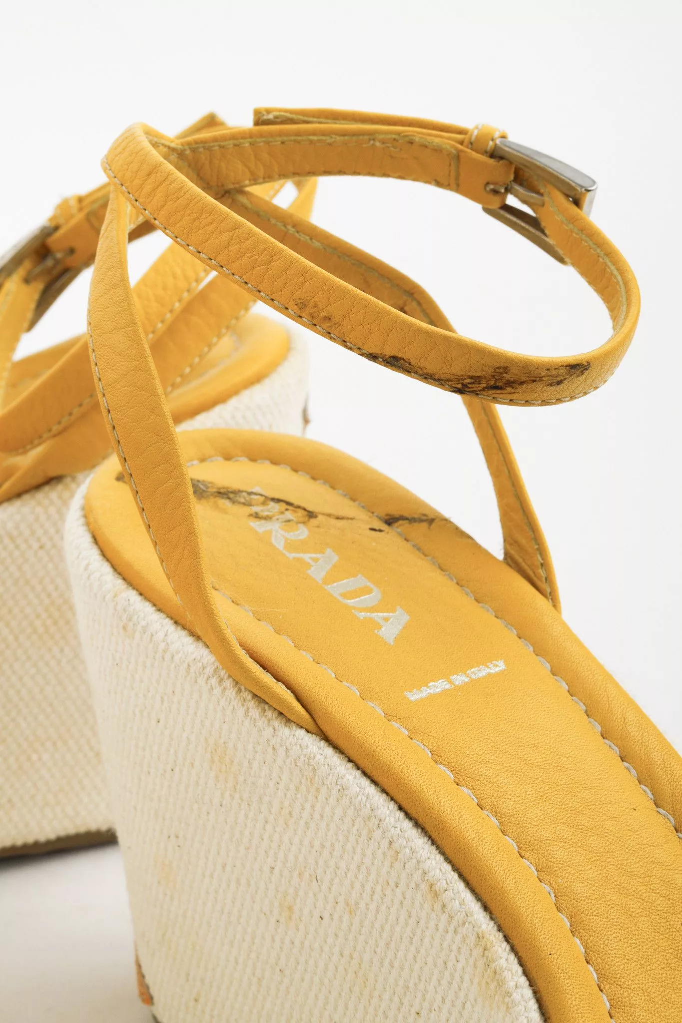 Prada Sandals Prada Yellow Platform Beach Theme Espadrille Sandals