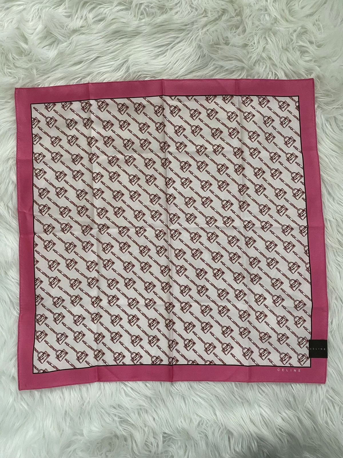 Celine Scarves Authentic Celine Smell scarf Pink