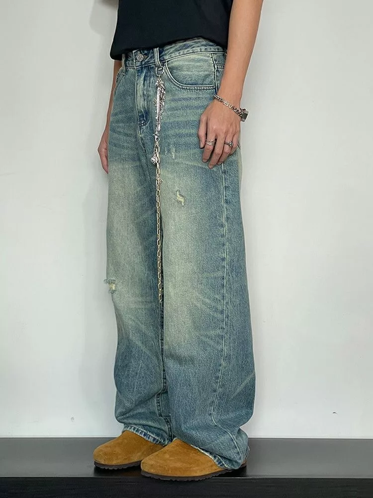Jean Denim Jean × Vintage washed baggy y2k damaged faded jeans Blue