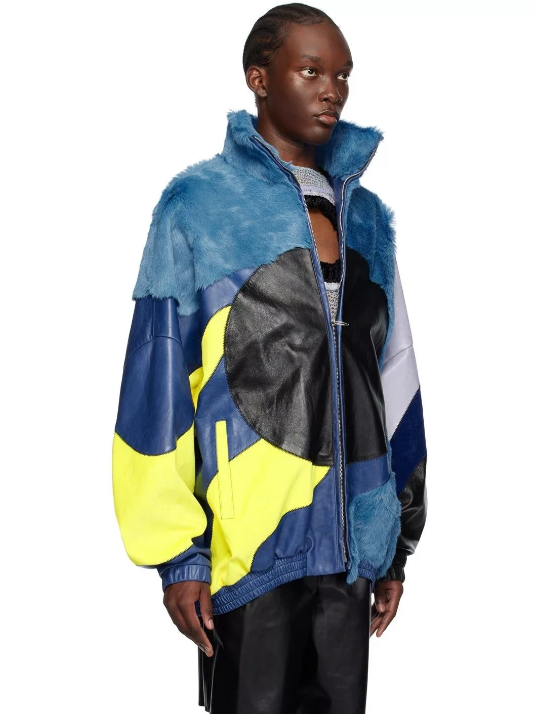 Marni Light Jackets Marni o1srvl11e0724 Paneled Jacket in Blue