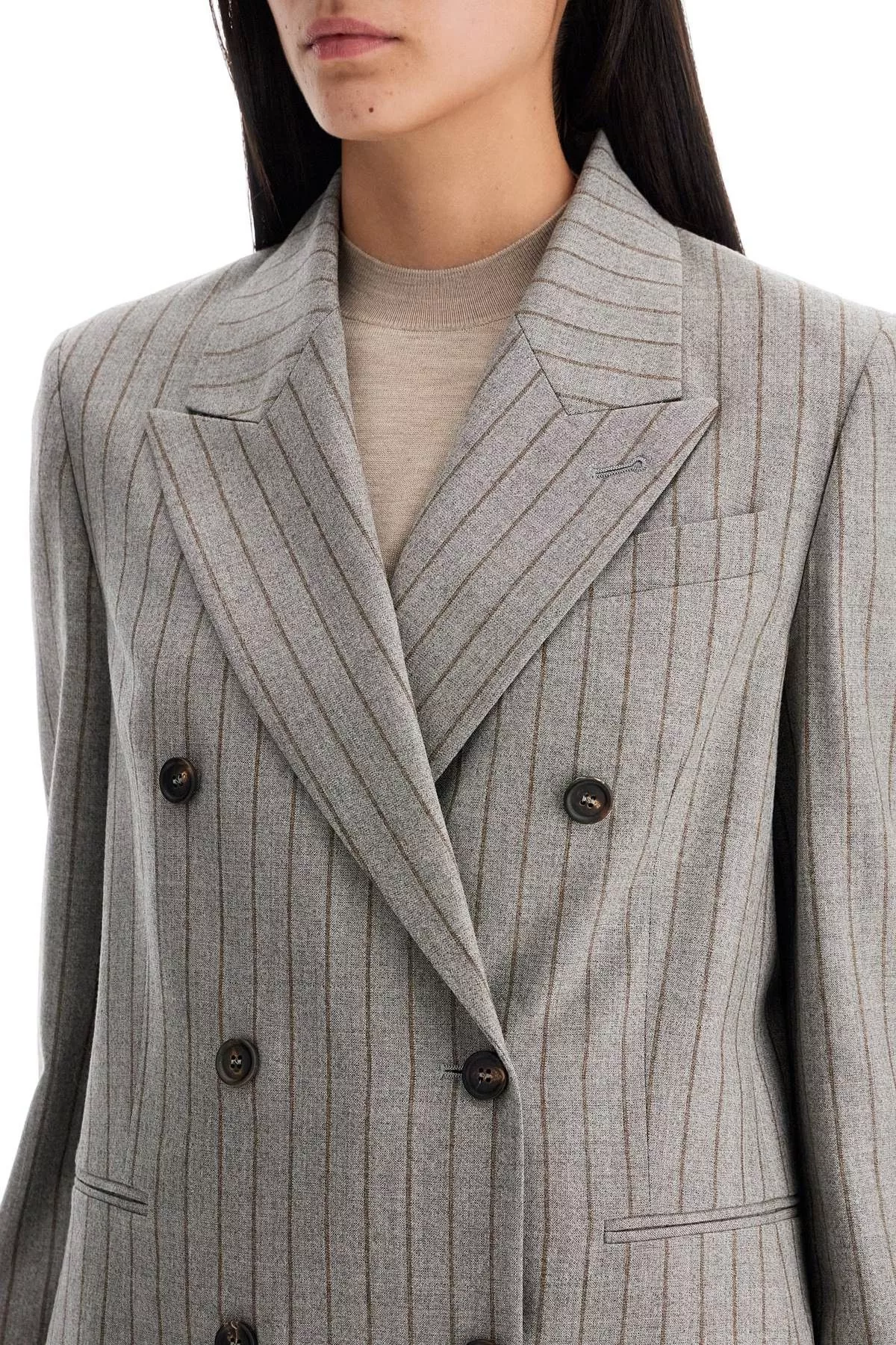 Brunello Cucinelli Jackets BRUNELLO CUCINELLI Double-Breasted Mouliné P Multi