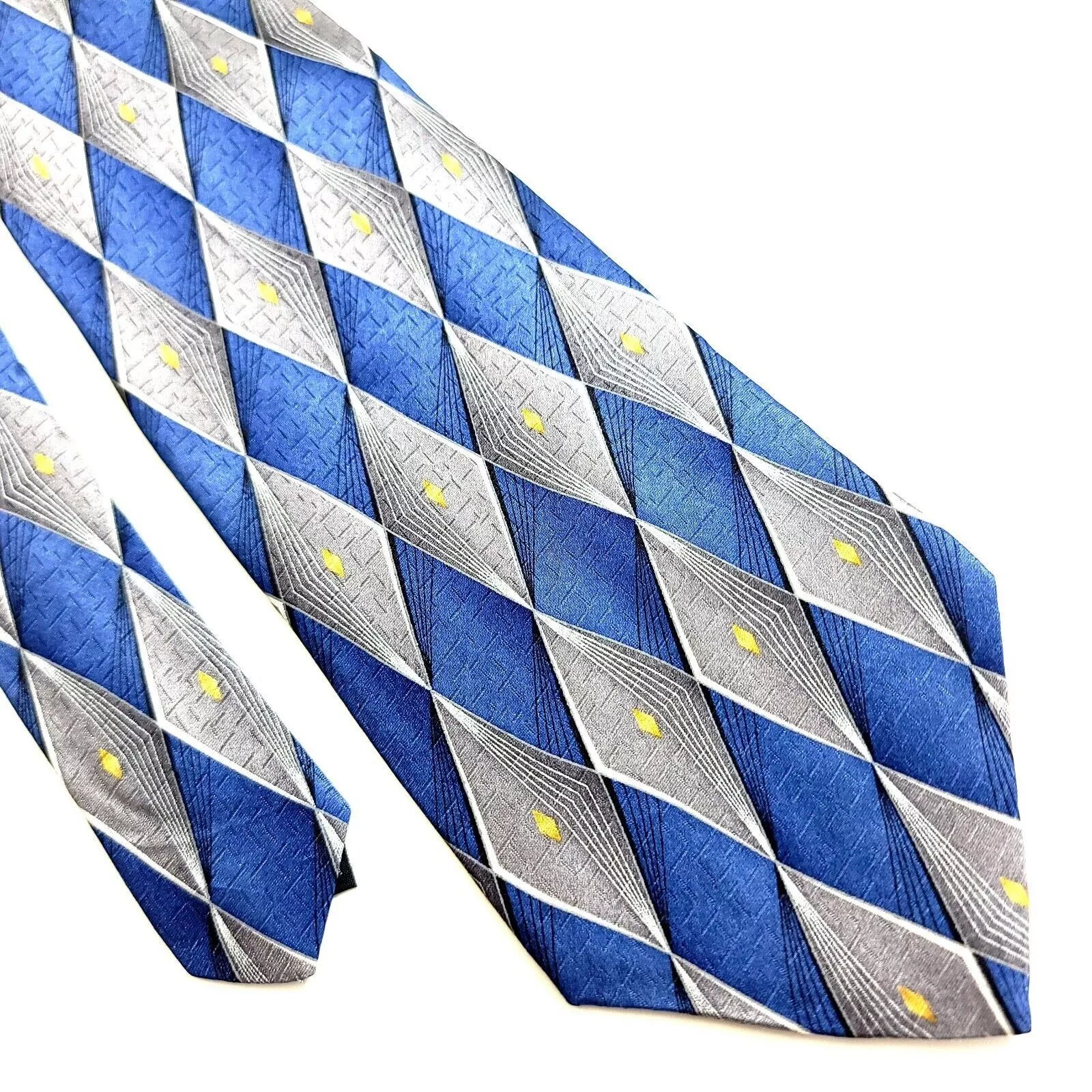 Arrow Ties Pocketsquares Arrow Blue Gray Geometric Jacquard Print Silk Tie