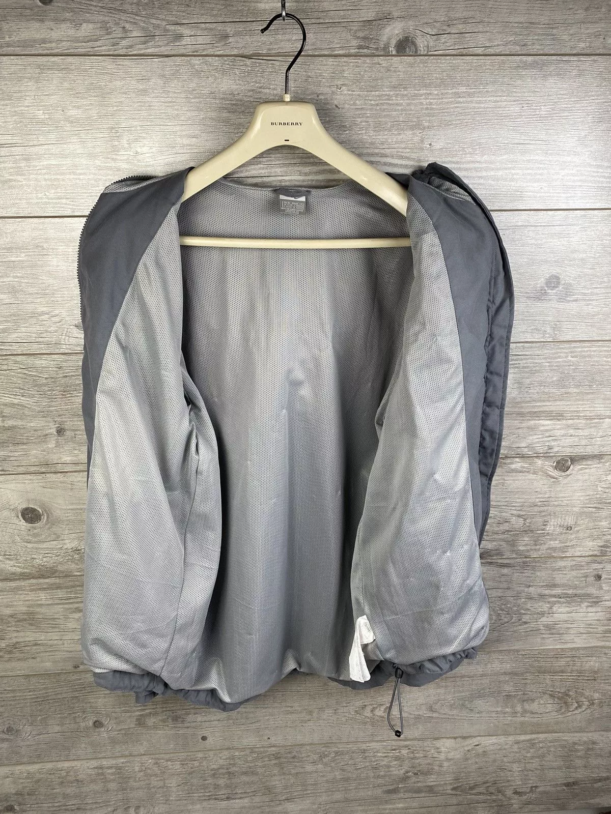 Nike Light Jackets Nike × Vintage Vintage Nike windbreaker with drawstring Y2K Gorpcore style Gray Streetwear