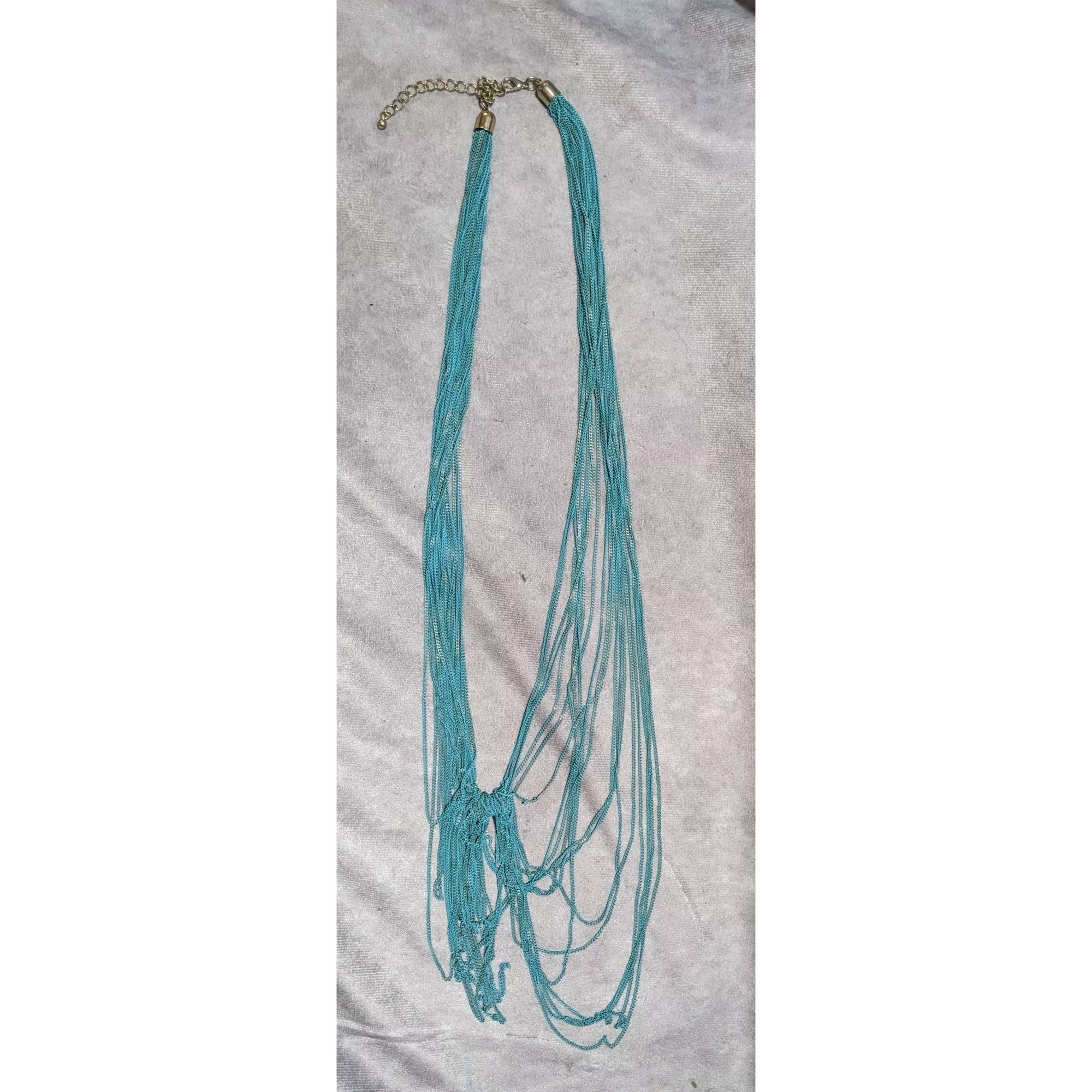 Other Necklaces Other Abstract Blue Multilayer Chain Necklace