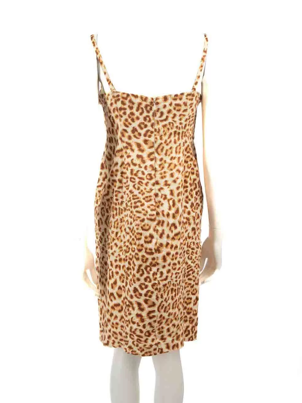 Escada Midi Dresses Escada Brown Knee Length Leopard Print Dress
