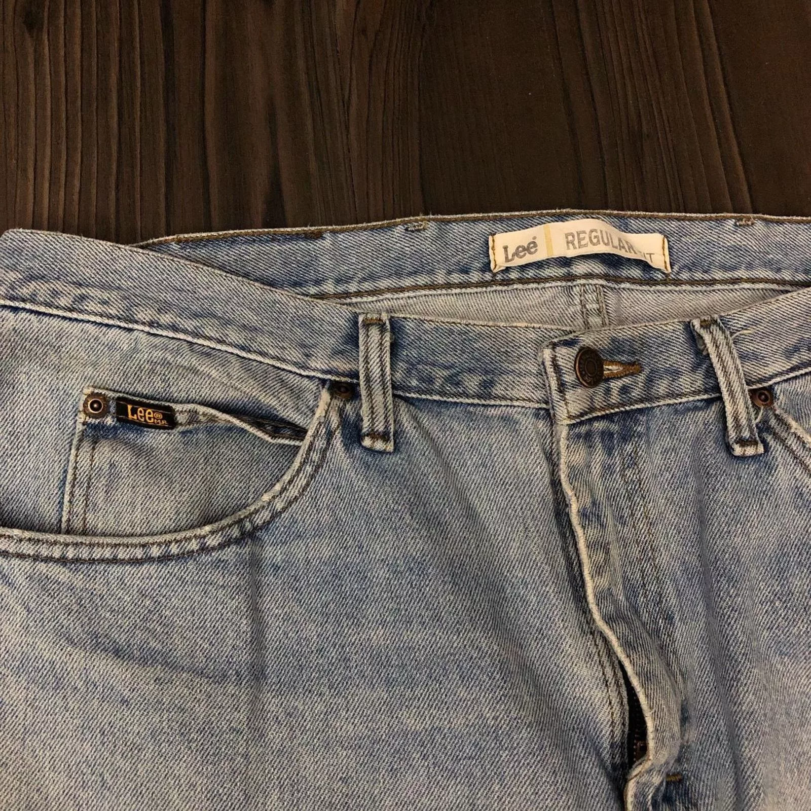 Men’s Distressed Vintage Lee Denim Jeans Blue