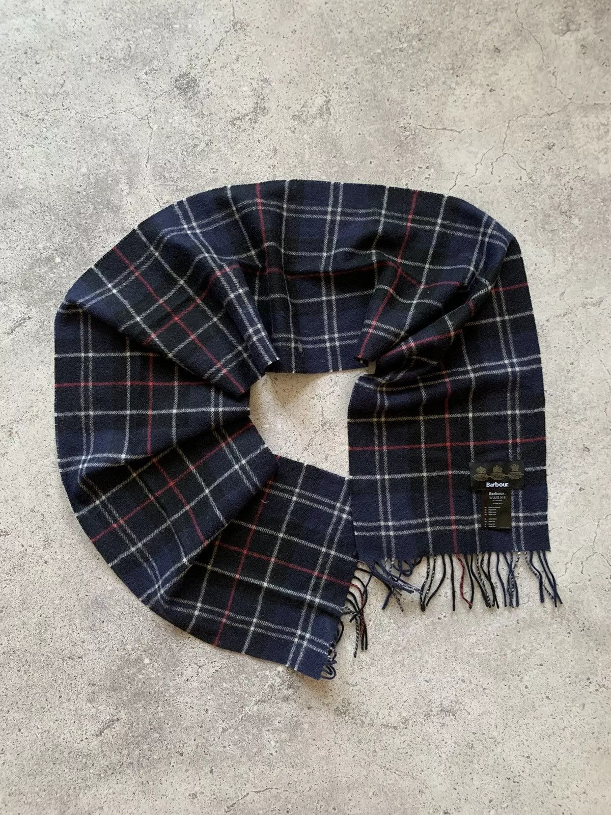 Barbour Gloves Scarves Barbour × Burberry Barbour OG 100% Lambswool Tartan Scarf Blue Streetwear