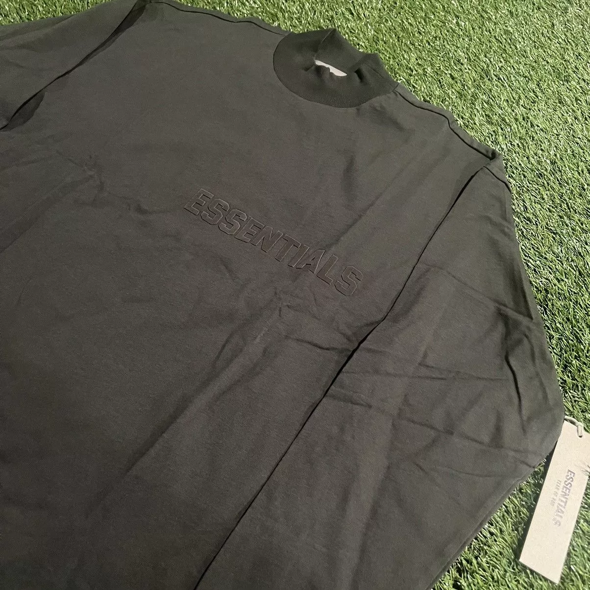 Essentials Long Sleeve T Shirts Essentials × Fear of God Fear Of God Essentials Off Black Long Sleeve Size XXS