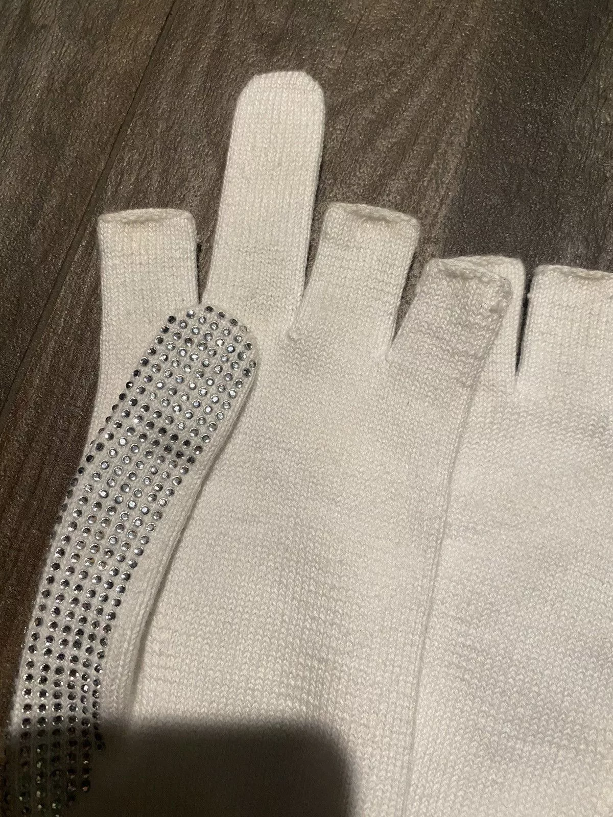 Doublet Miscellaneous Doublet Finger Sign Studded Gloves White