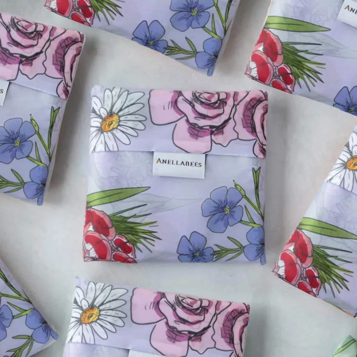 Reusable Tote Bag - Purple Wildflowers