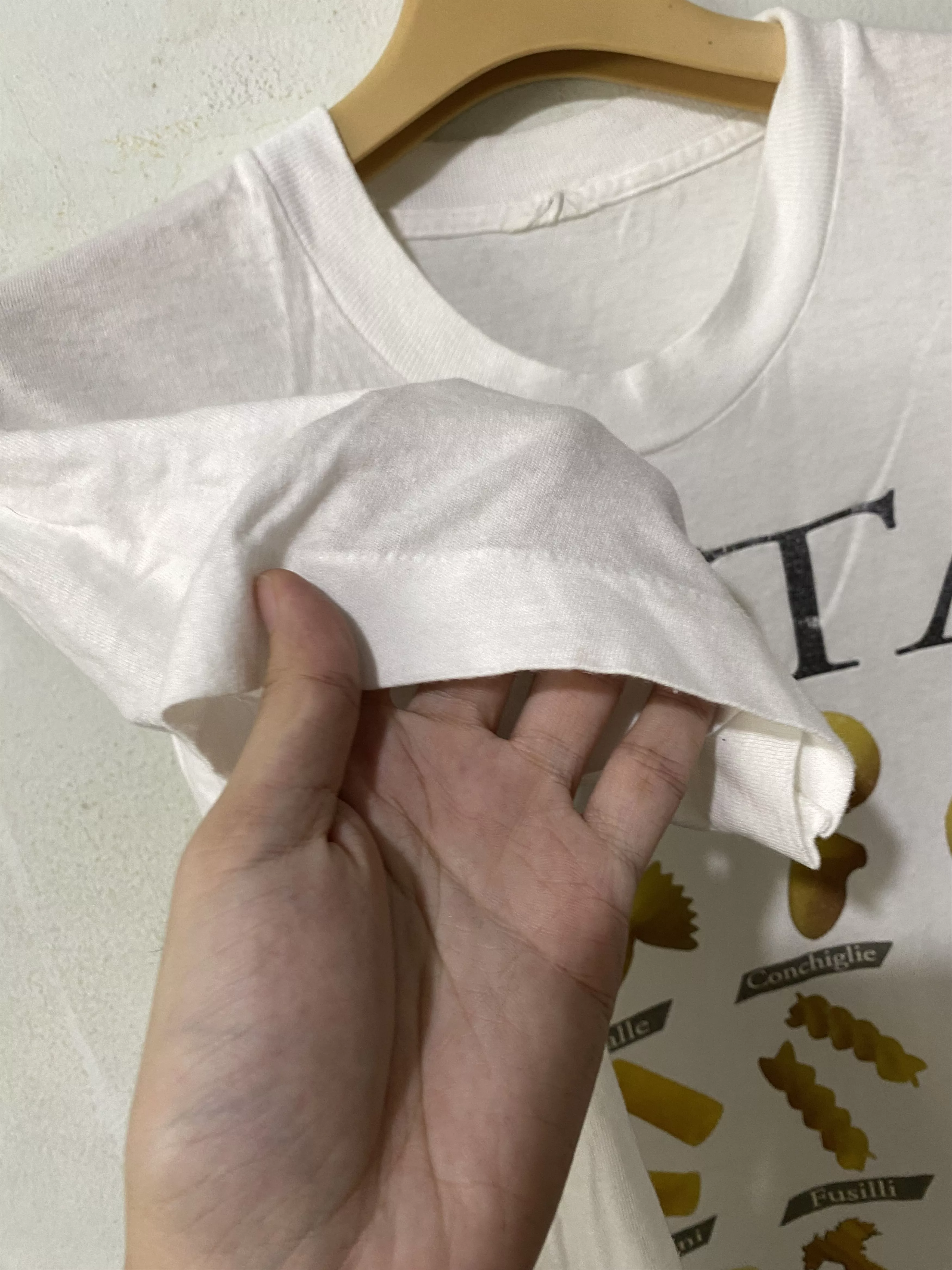 Vintage Short Sleeve T Shirts Vintage 90s Pasta Shirt White