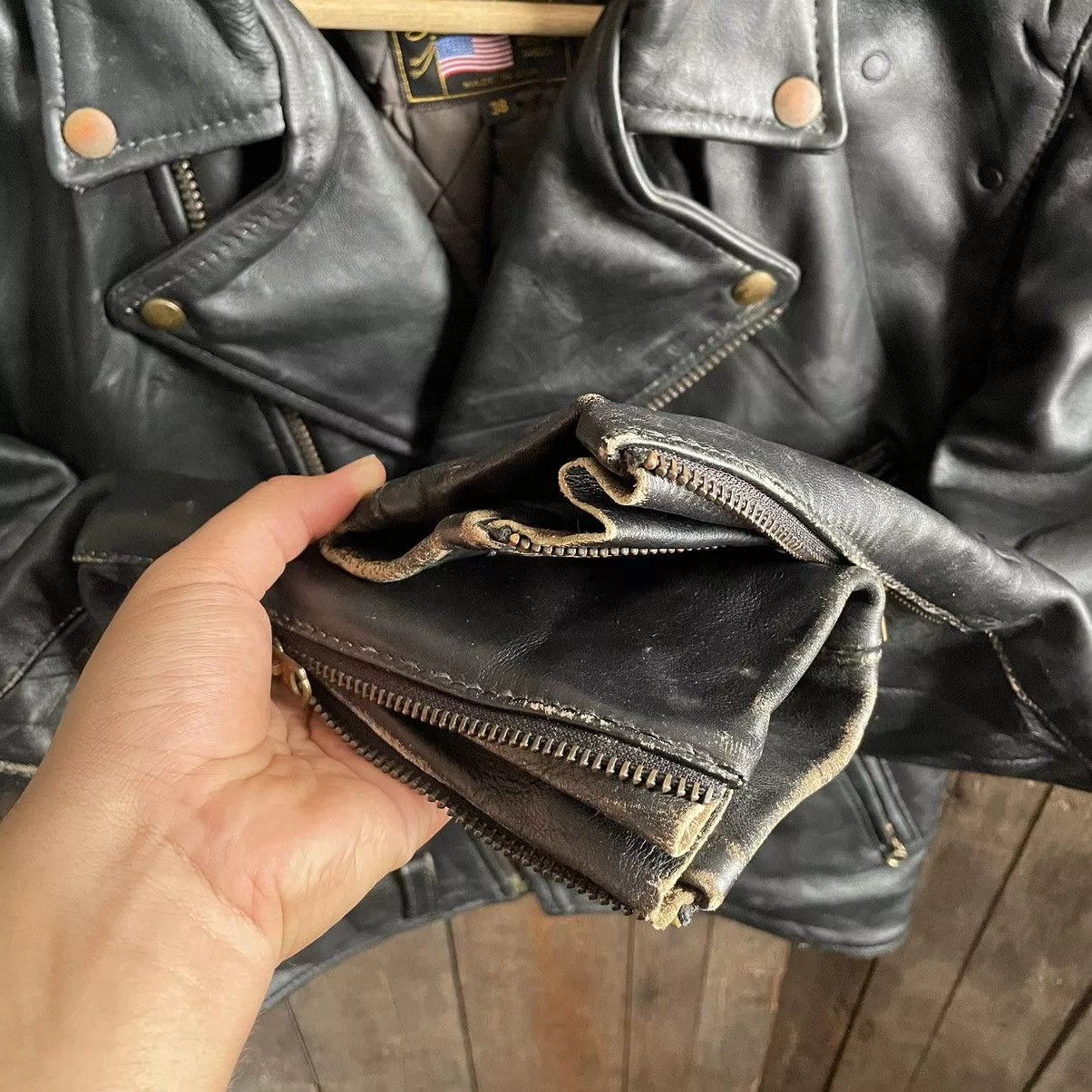Vanson Leathers Leather Jackets Vanson Leathers × Vintage Vintage Vanson Leather Double Collar Leather Jacket Black