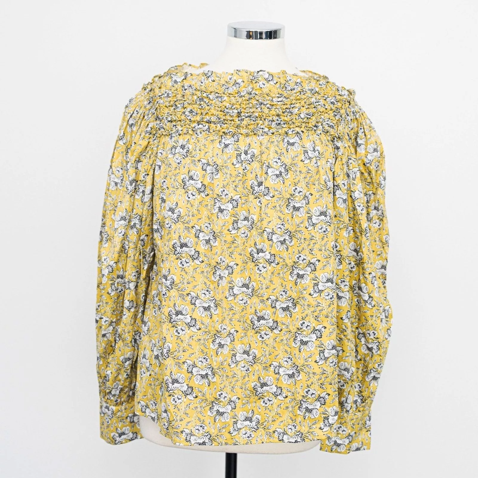 Rebecca Taylor Blouses Rebecca Taylor. Intaglio Rose Smocked Blouse. Yellow
