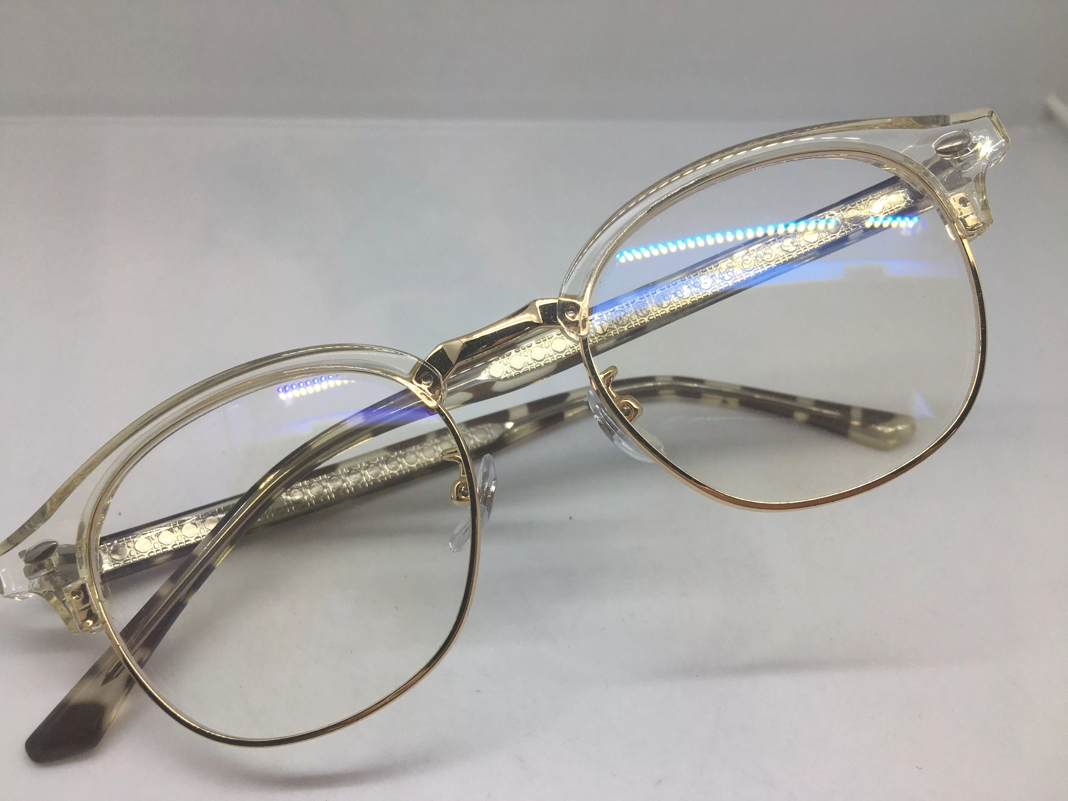 Other Glasses Other Mod Malcolm X Clear Gold Eyeglasses Frame Multi