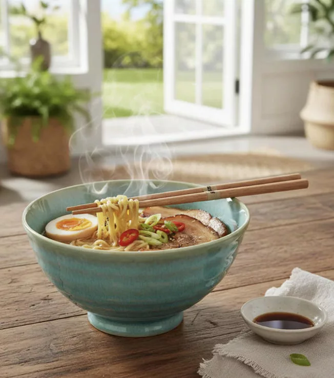Akira Noodle Bowl Aqua Set of 2