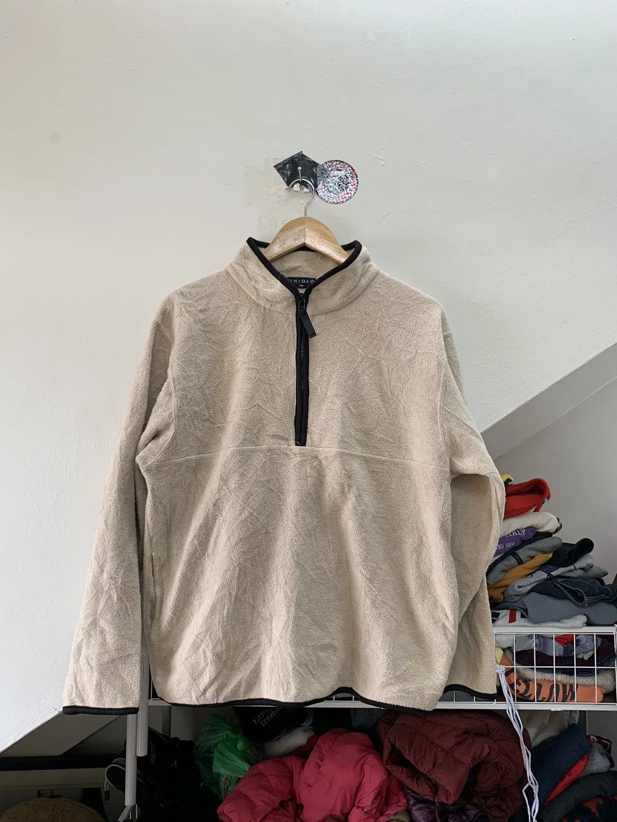 Undercover Sweaters Knitwear Undercover × Uniqlo × Vintage size L: vintage uniqlo half zipper beige rare color y2k