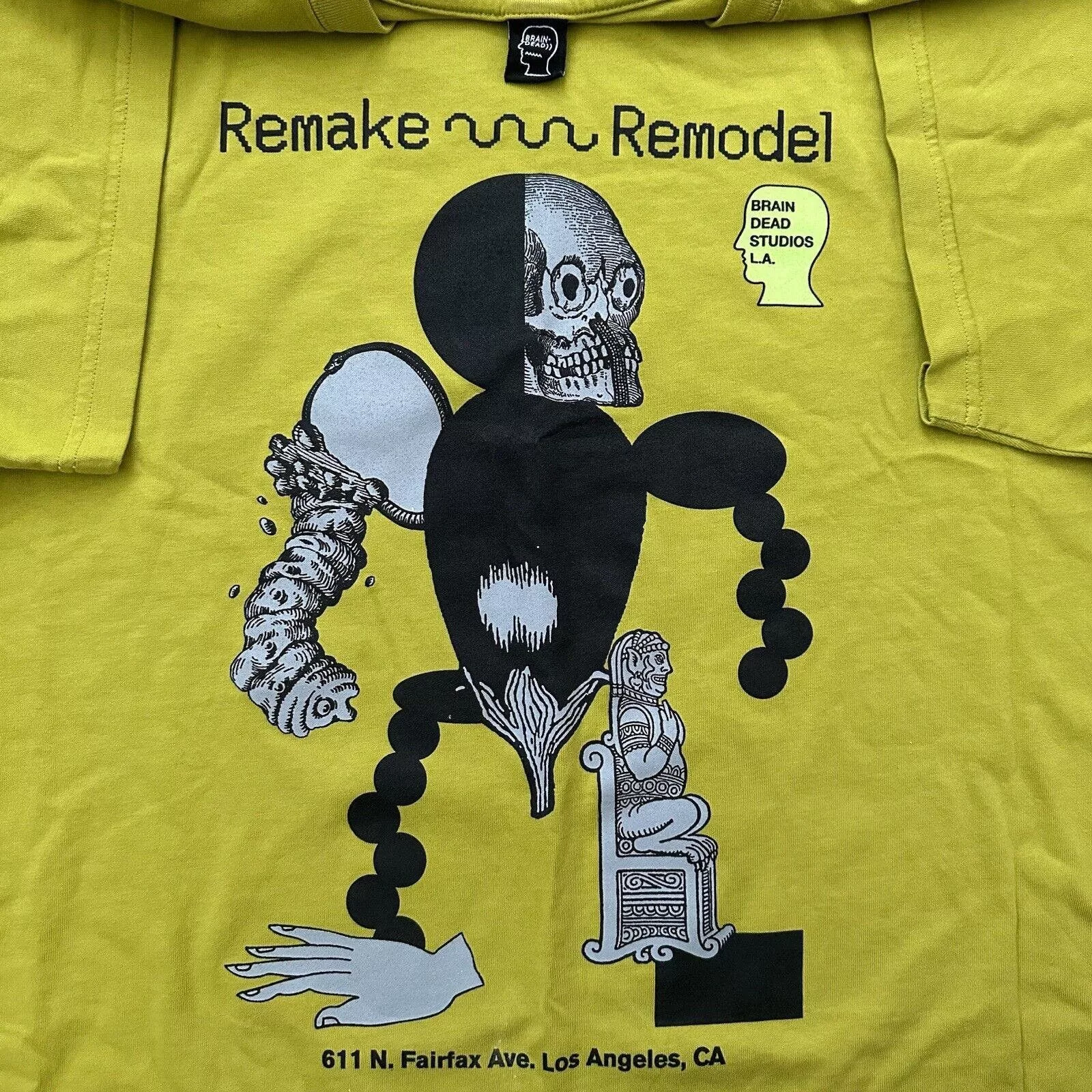 Brain Dead Short Sleeve T Shirts Brain Dead × Hypebeast Brain Dead Remake Remodel Robot Tee T-Shirt Streetwear Green