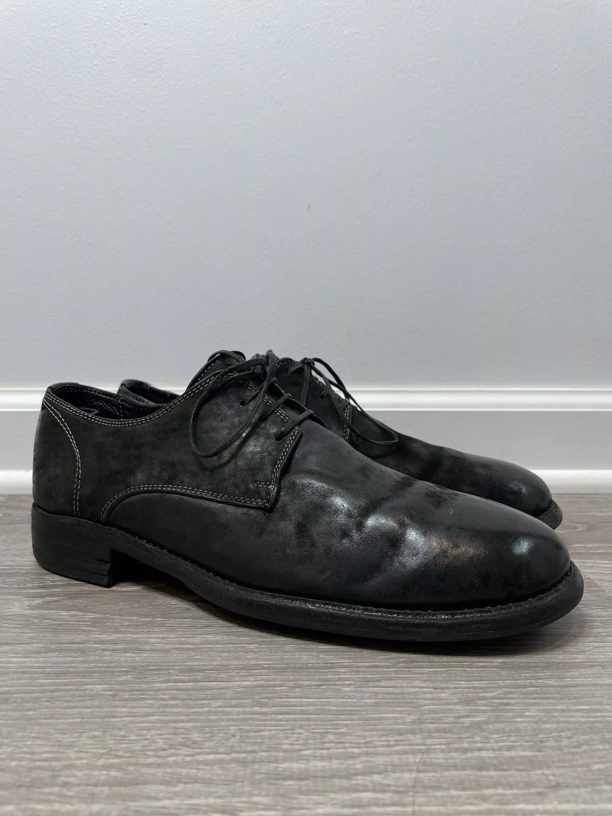 Guidi Formal Shoes Guidi 992 Derby Reverse Cordovan Leather Black