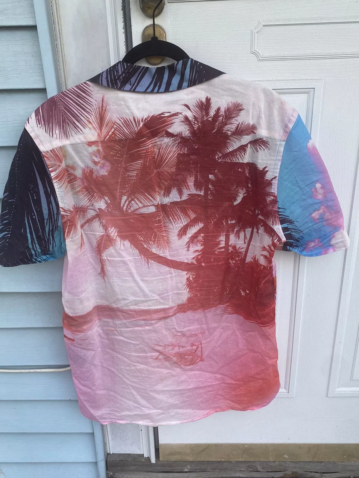 Balmain Shirts Button Ups Balmain PALM TREE PRINT SHIRT Pink