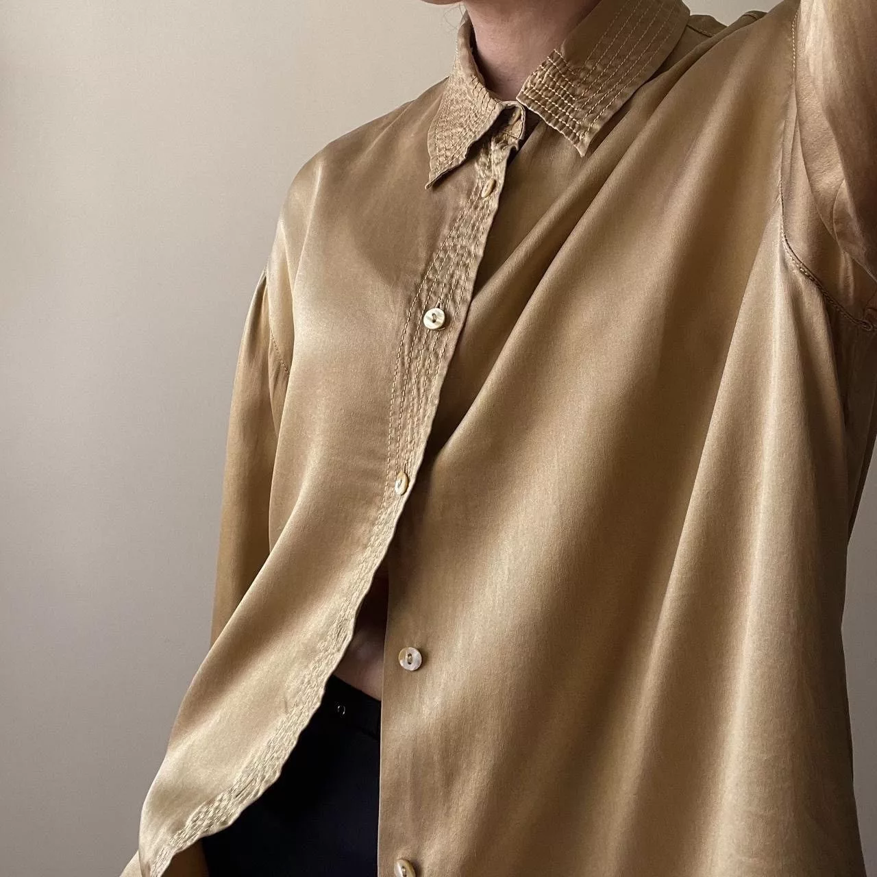 Vintage Blouses Vintage Silk Luisa Spagnoli Top Gold