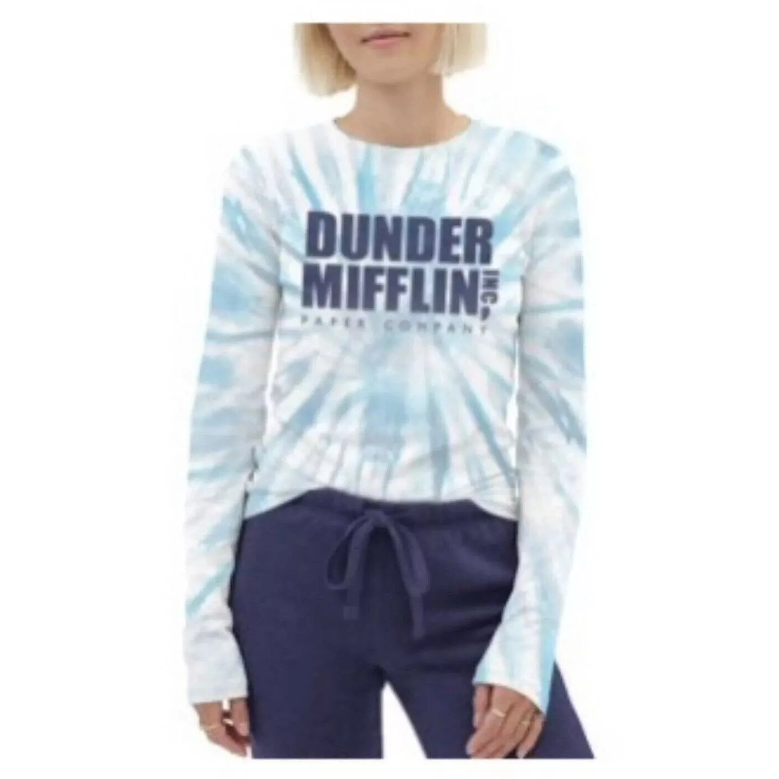 Other Long Sleeve T Shirts Other The office Dunder Mifflin Paper Long Sleeve Tie Dye T-Shirt Blue