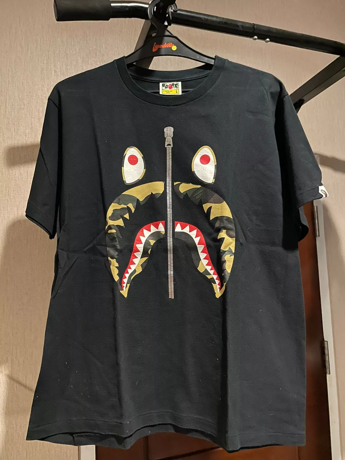 Bape Short Sleeve T Shirts Bape 1st Camo Shark Tee Black