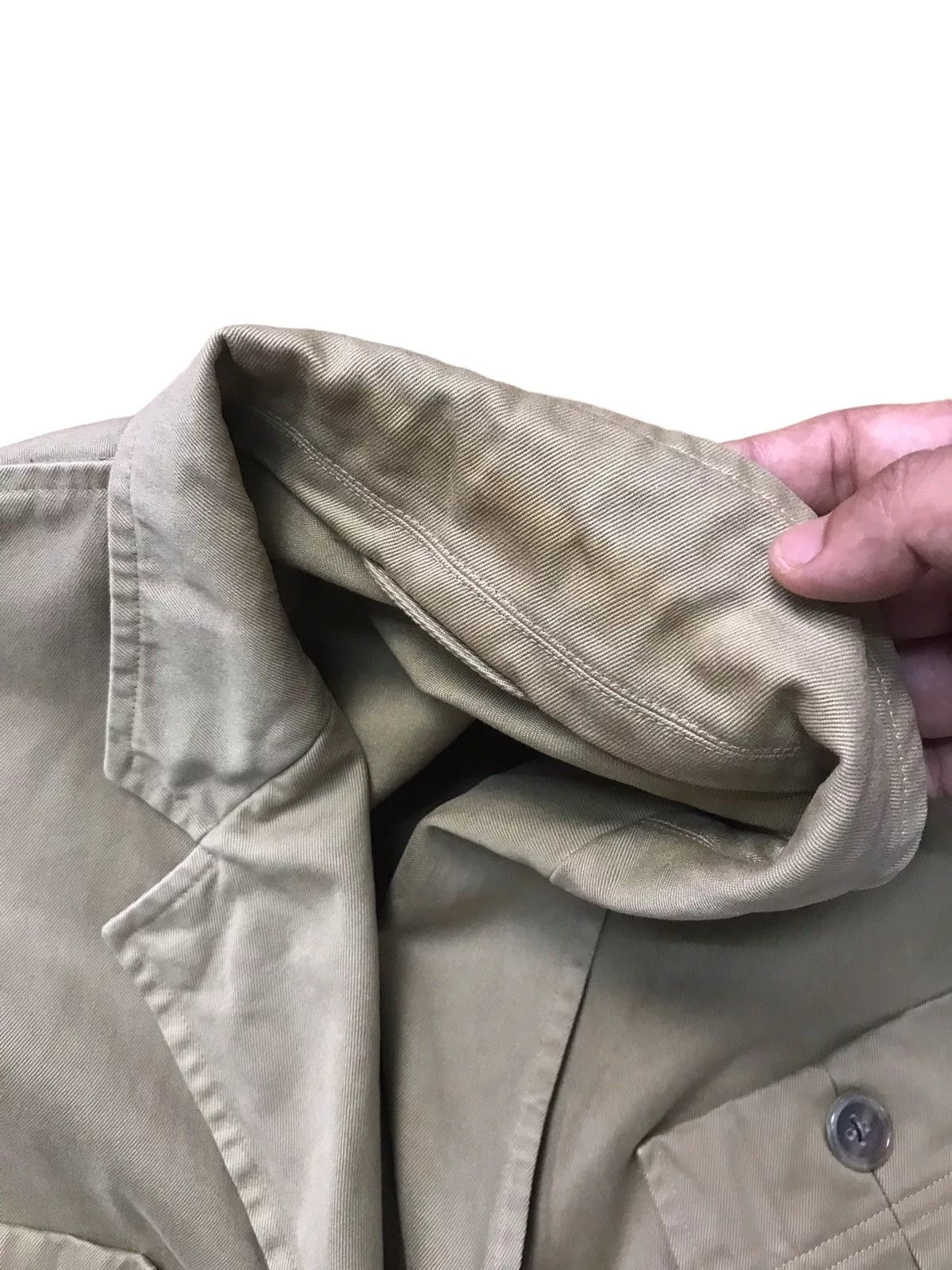 Jil Sander Denim Jackets Jil Sander × Raf Simons Jil Sander Chambray 4 Pocket Lapel Work Jacket Brown Vintage