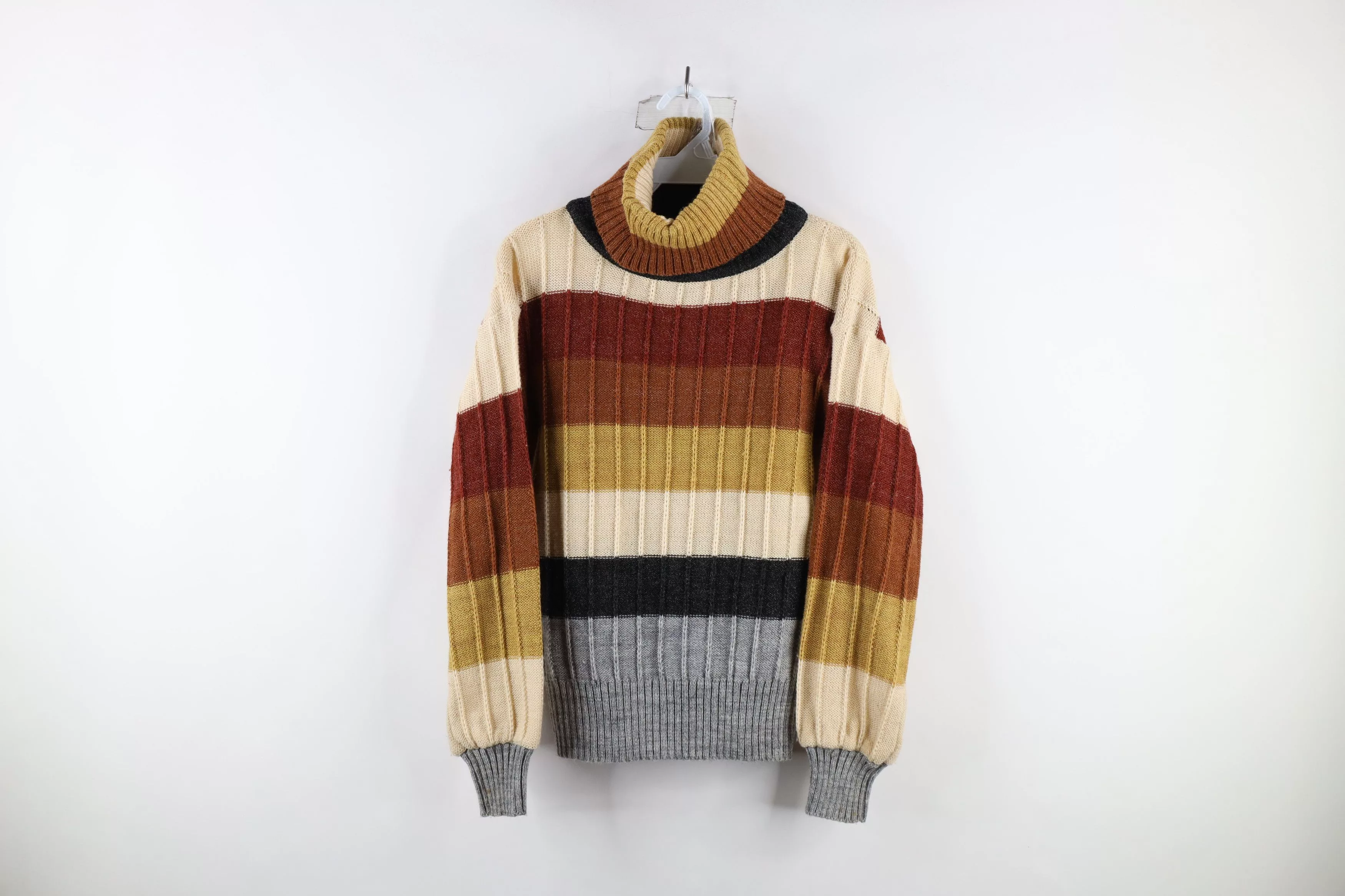 Vintage Sweaters Vintage 70s Mid Century Modern MCM Knit Turtleneck Sweater Multi